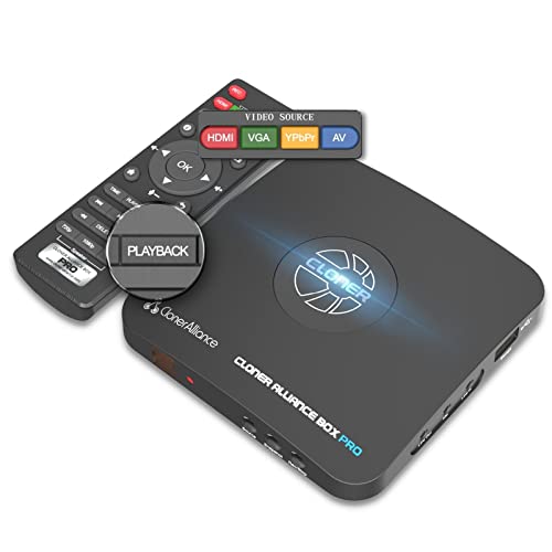Box Pro, 1080p@60fps Video Recorder, DVR with HDMI Capture, Playback on TV. RCA/YPbPr/VGA to Digital Converter. Schedule Recording. No PC Required.