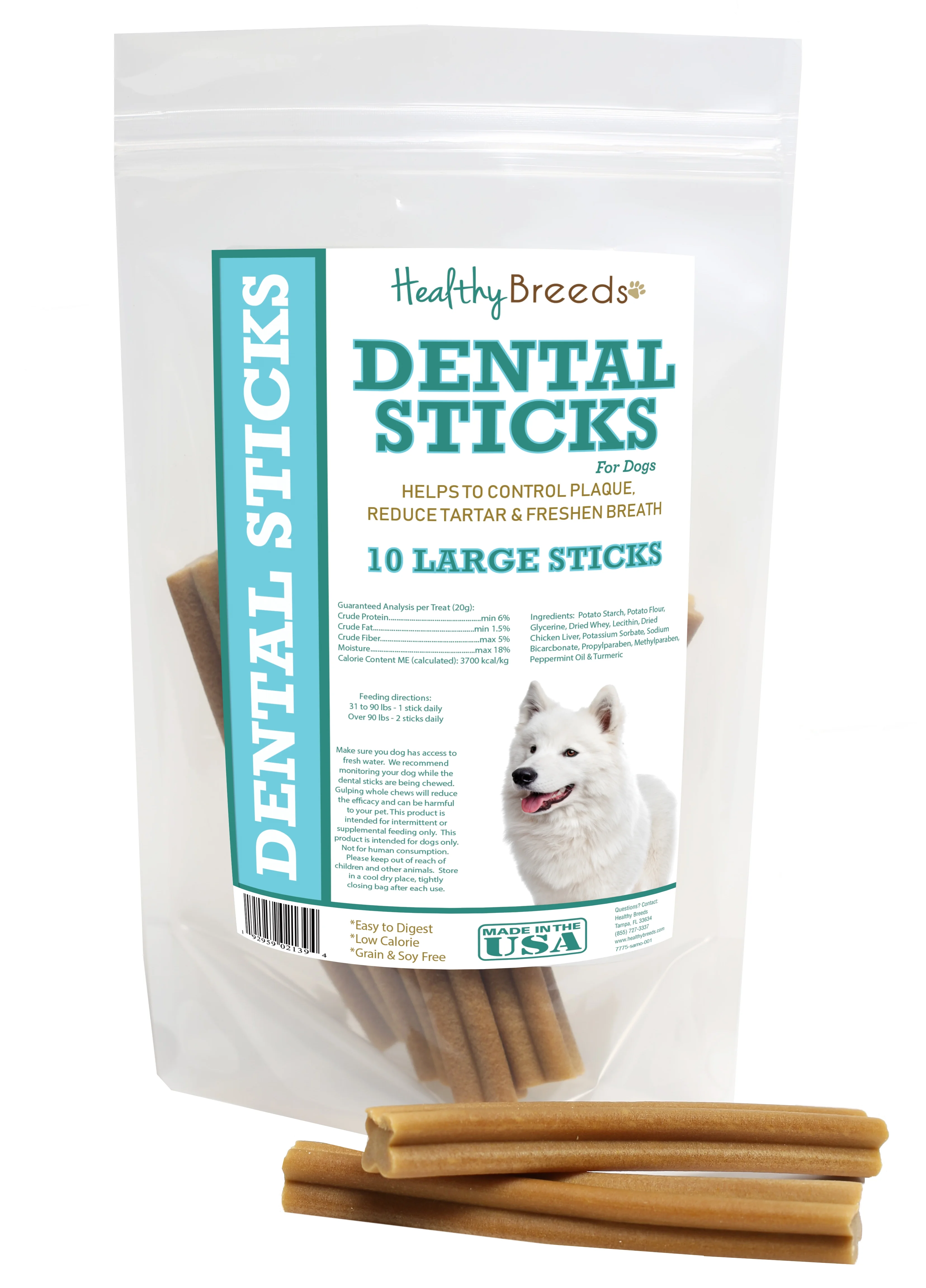 Healthy Breeds Samoyed Dental Sticks Large 10 Count