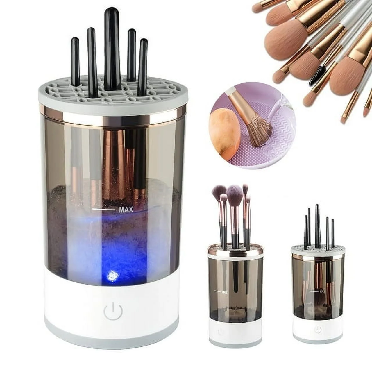 Electric Portable Makeup Brush Cleaner Machine,Makeup Brush Cleaner Tool with Cosmetic Brush Cleaner Mat,for All Size Makeup Brushes Set, Mother's Day Gift & Christmas Gift
