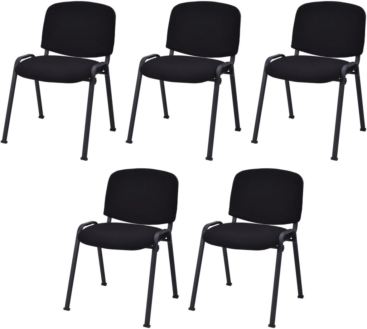 5 PCS Conference Chair Set W/Steel Frame,Ergonomic Design,Sponge Seat And Back,Stack Chair For Study Waiting Room Guest Reception Room Stackable Office Chairs Furniture Set