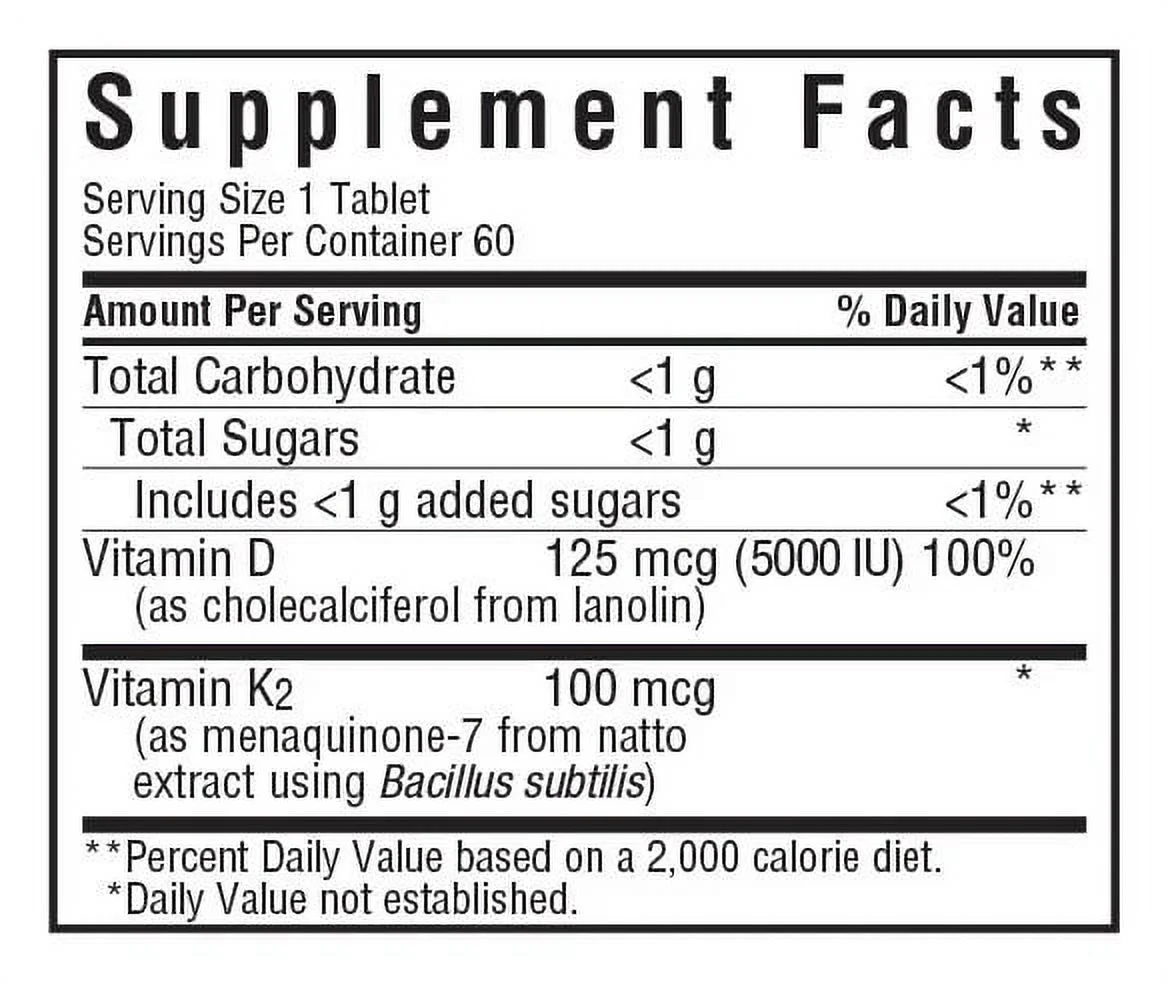 Bluebonnet Earthsweet Chewable Vitamin D3 & K2 60 Chewable Tablet