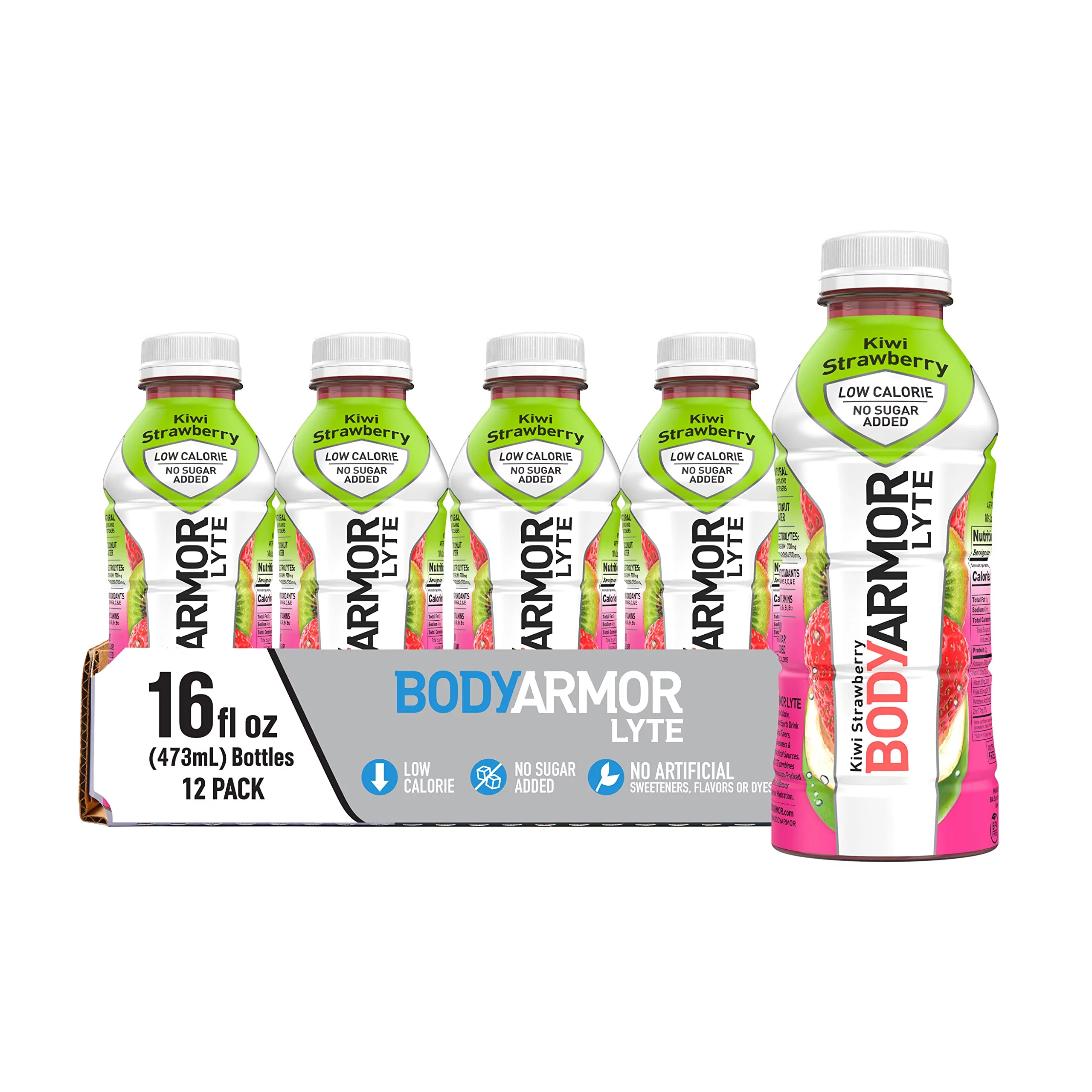 Stay Hydrated and Energized with Bodyarmor Lyte Sports Drink - Kiwi Strawberry Flavor, Packed with Essential Vitamins and Electrolytes - Ideal for Active Individuals - 16 Fl Oz (Pack of 12)