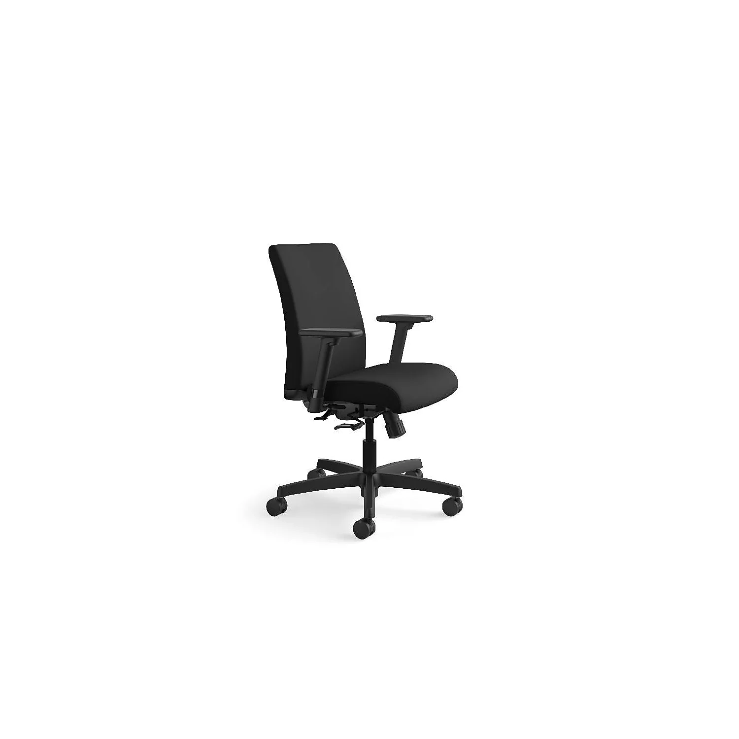 HON Ignition Series Low-Back Task Chair, Black Fabric Upholstery