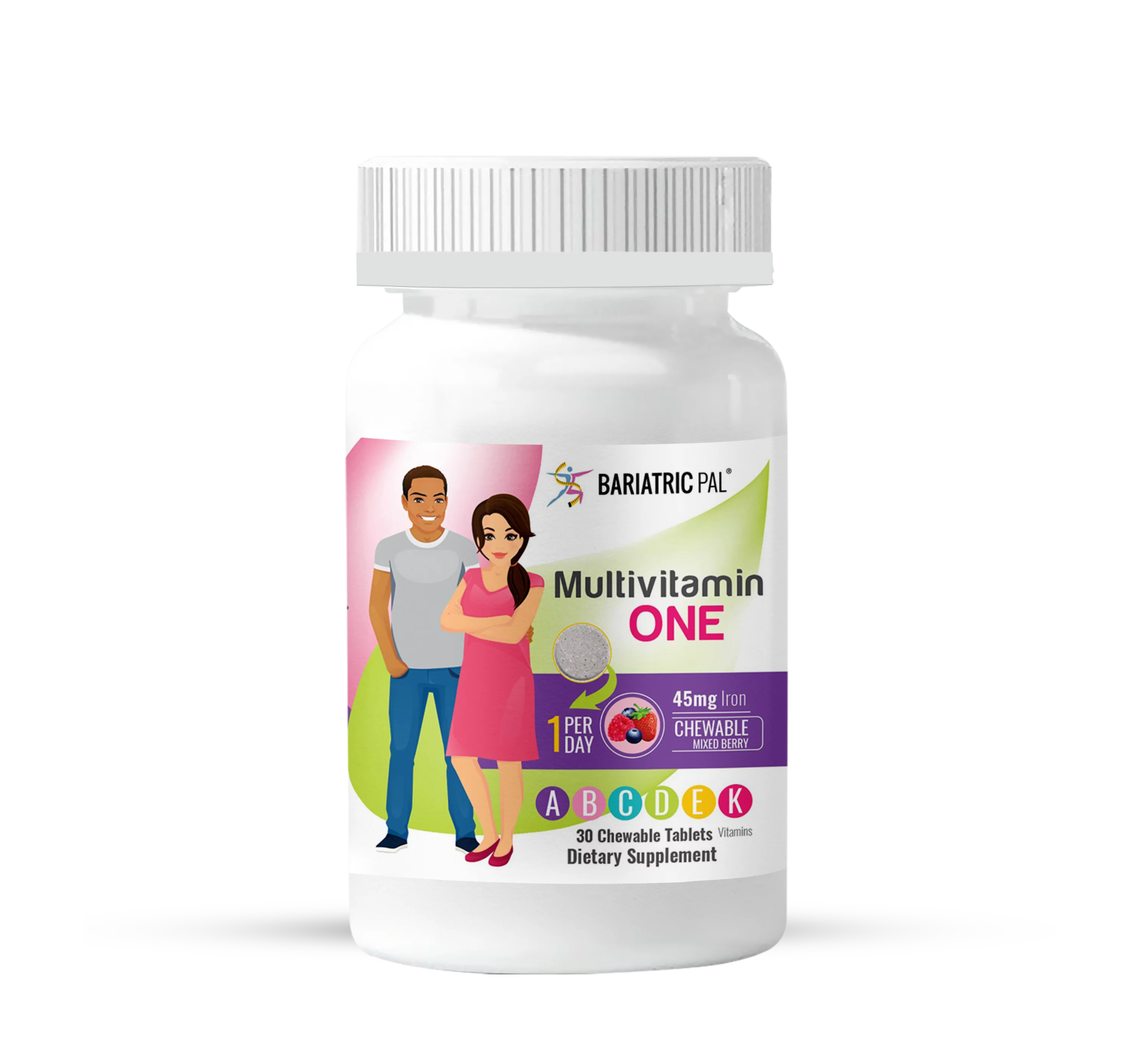 Gastric Band Complete Vitamin Pack - Chewables Size: 1-Month Supply, BariatricPal Multivitamin ONE: Mixed Berry Chewable with 45mg Iron, BariatricPal Calcium Citrate Chews: Belgian Chocolate Caramel