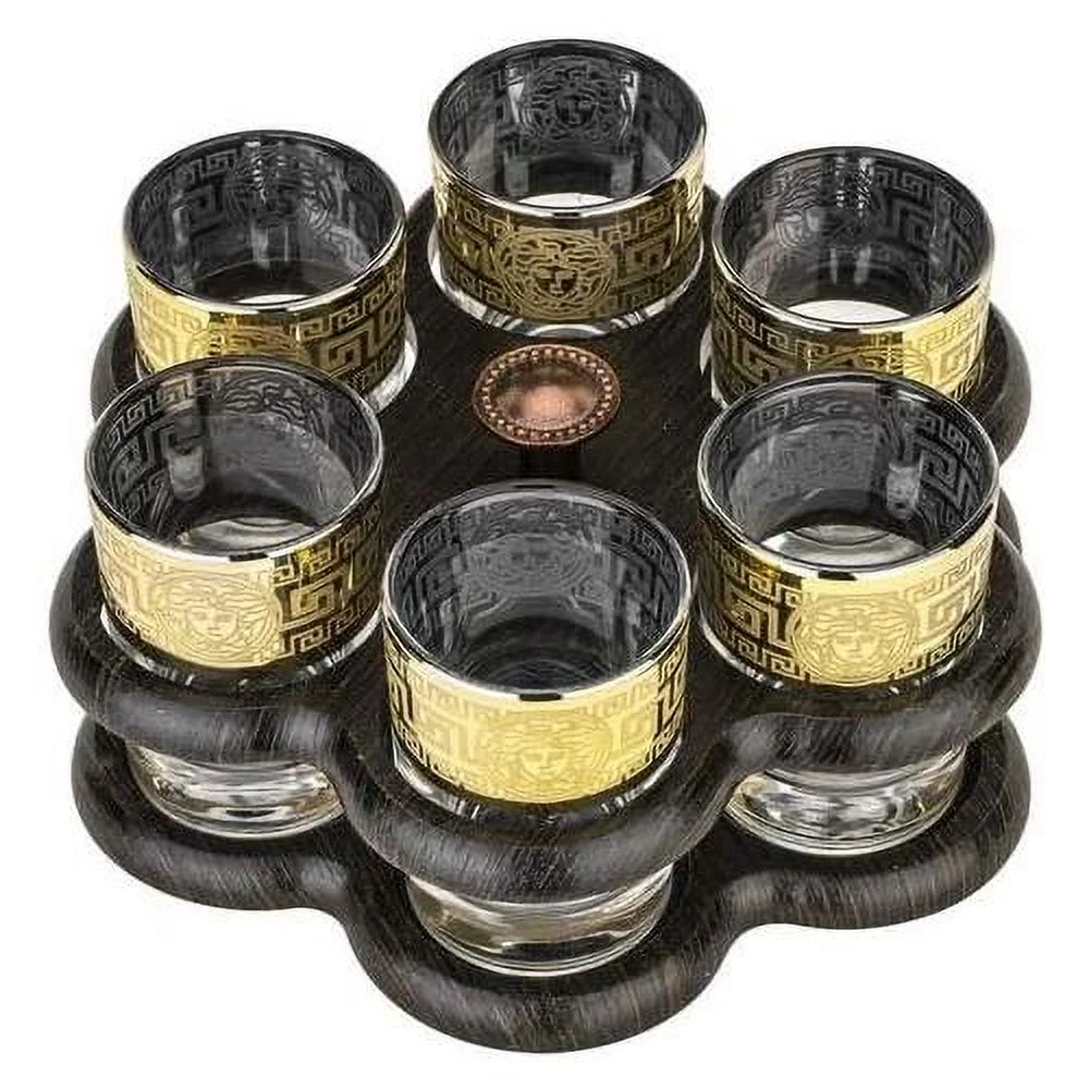Bar Set 6 Shot Glasses With Stand, Tray Stand And Shots Set, Shot Glasses For And Tequila, Collectible Present For Anniversary, Birthday