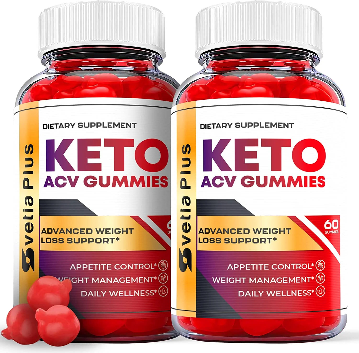 (2 Pack) Vetia Plus Keto ACV Gummies - Supplement for Weight Loss - Energy & Focus Boosting Dietary Supplements for Weight Management & Metabolism - Fat Burn - 120 Gummies