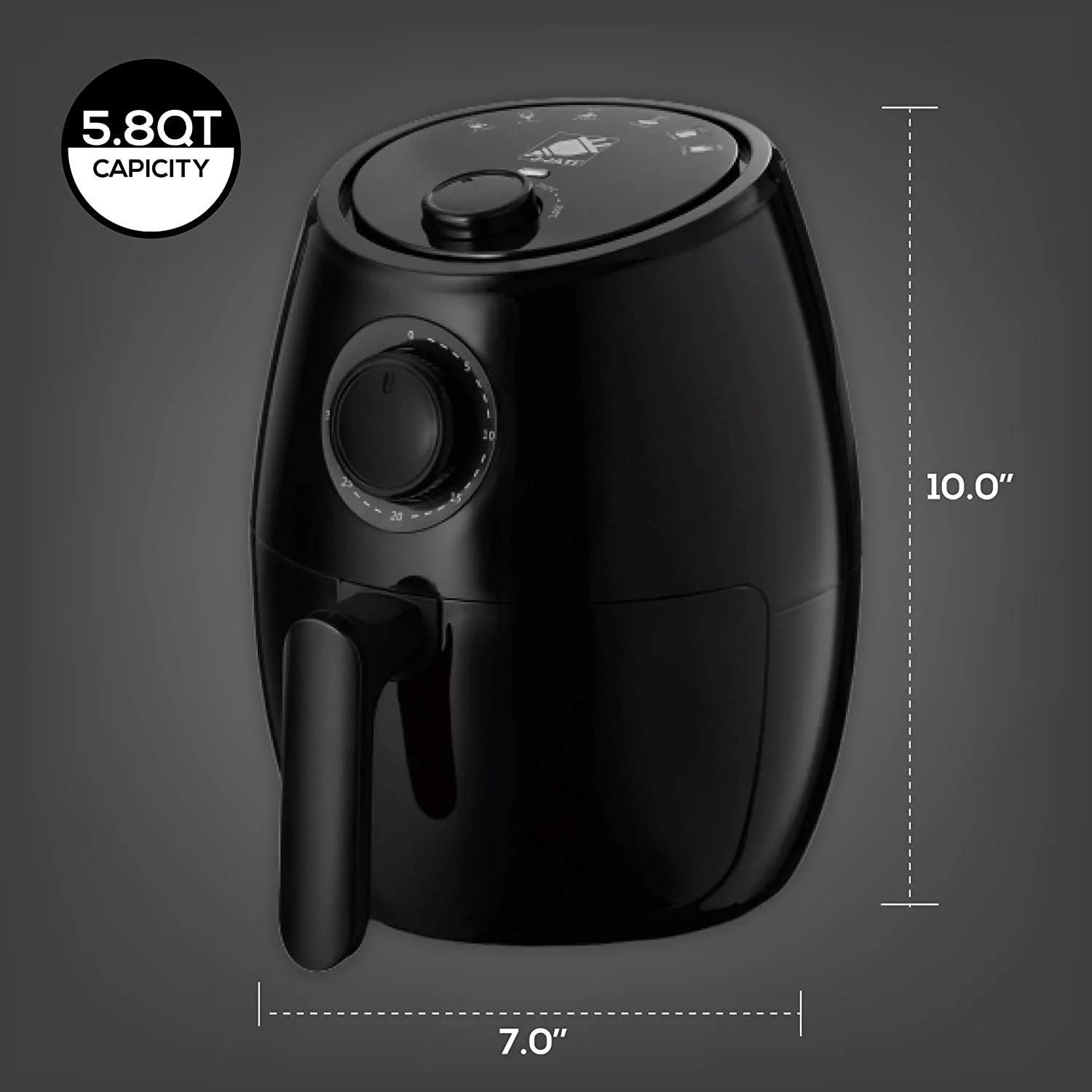 JJati  J-Jati Cool Touch Housing Dial/Digital Hot Air Healthy Frying Air Fryer (Red) (2.0L)