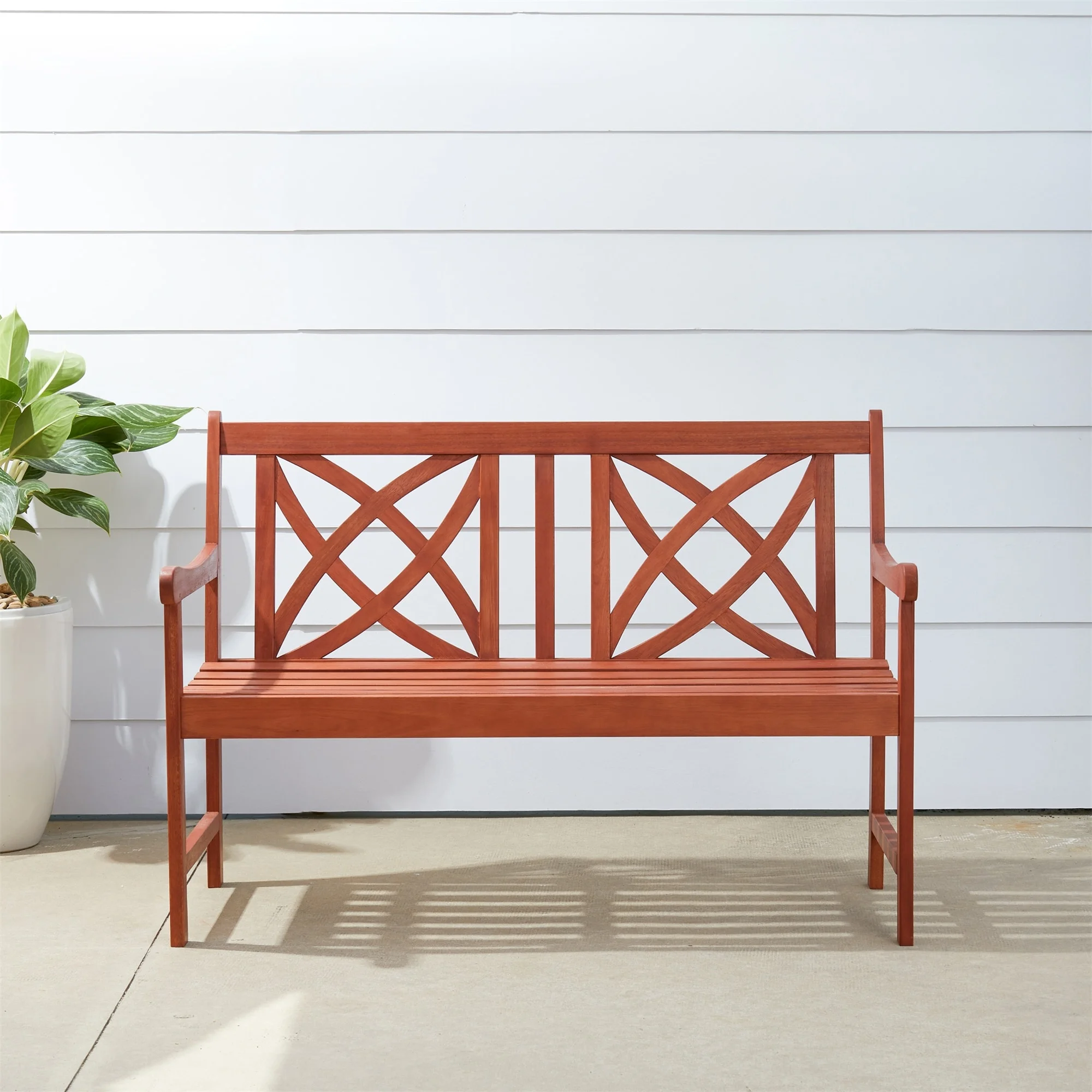 Clihome  Outdoor Patio 4-foot Wood Garden Bench