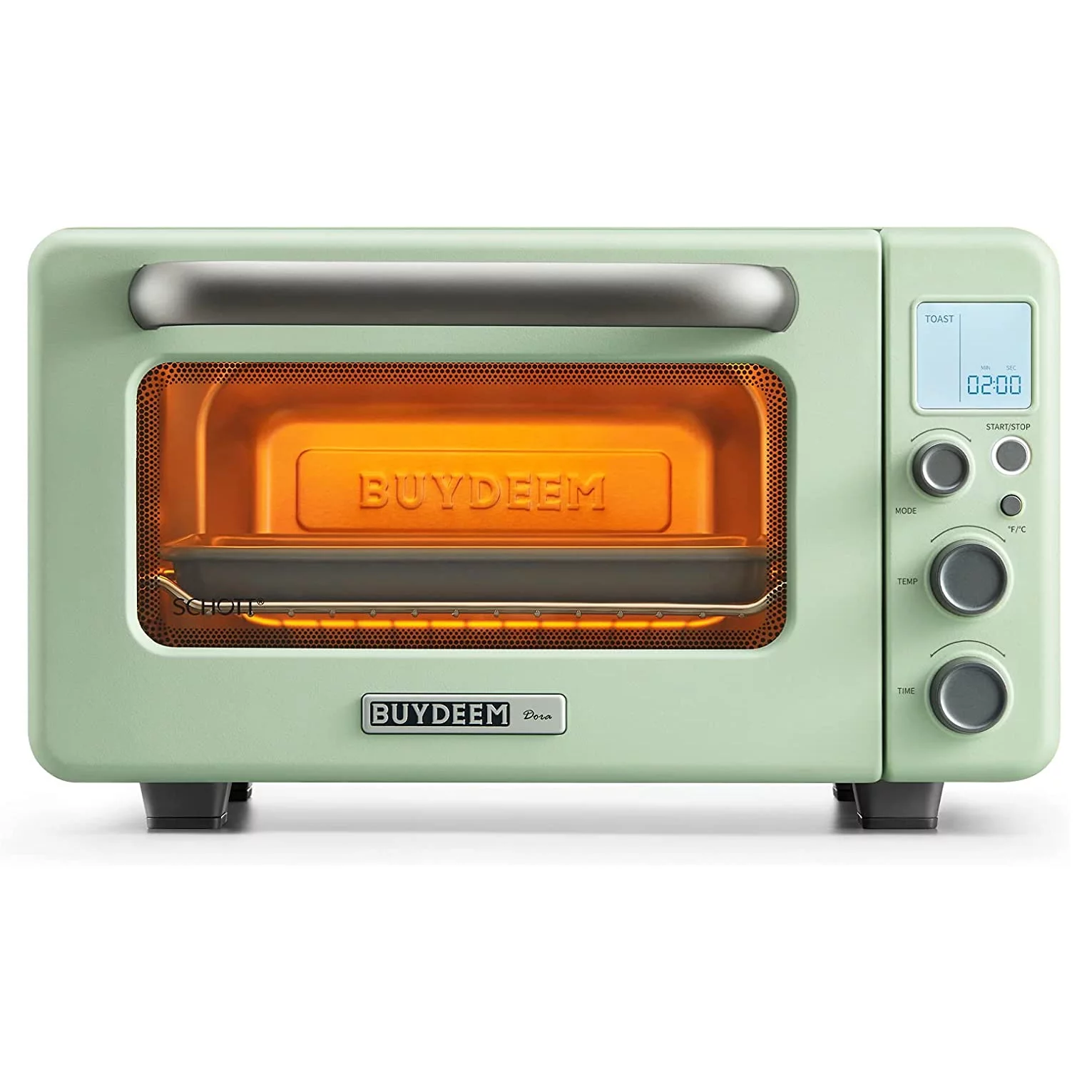 BUYDEEM 7-in-1 Digital Air Fryer Countertop Toaster Oven, 11QT, Mint Green
