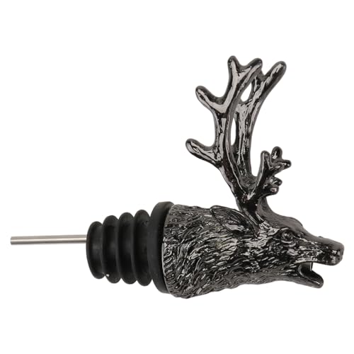 Deer Head Wine Pourer Zinc Alloy Creative Liquor Pour Spout Smooth Flow Decorative Bar Tool for Parties and