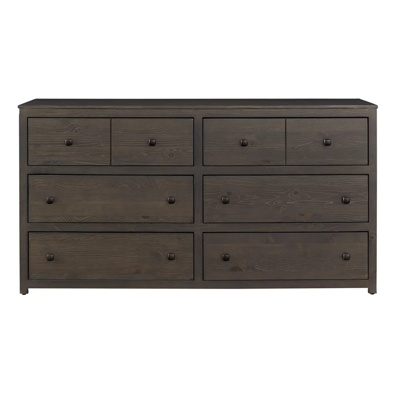 Progressive Furniture Champion 6-Drawer Wood Dresser In Stone Brown