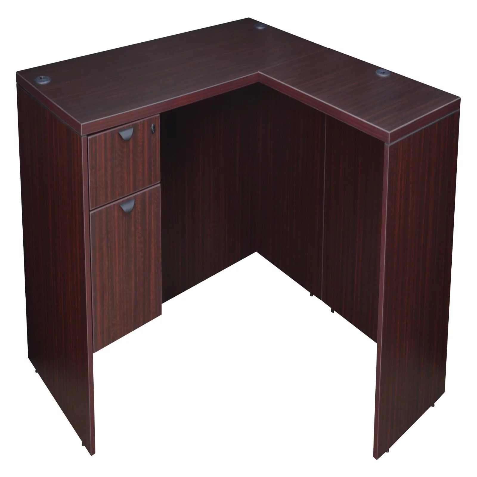 Regency  60 in. Legacy Single Pedestal L-Desk with 47 in. Return, Mahogany