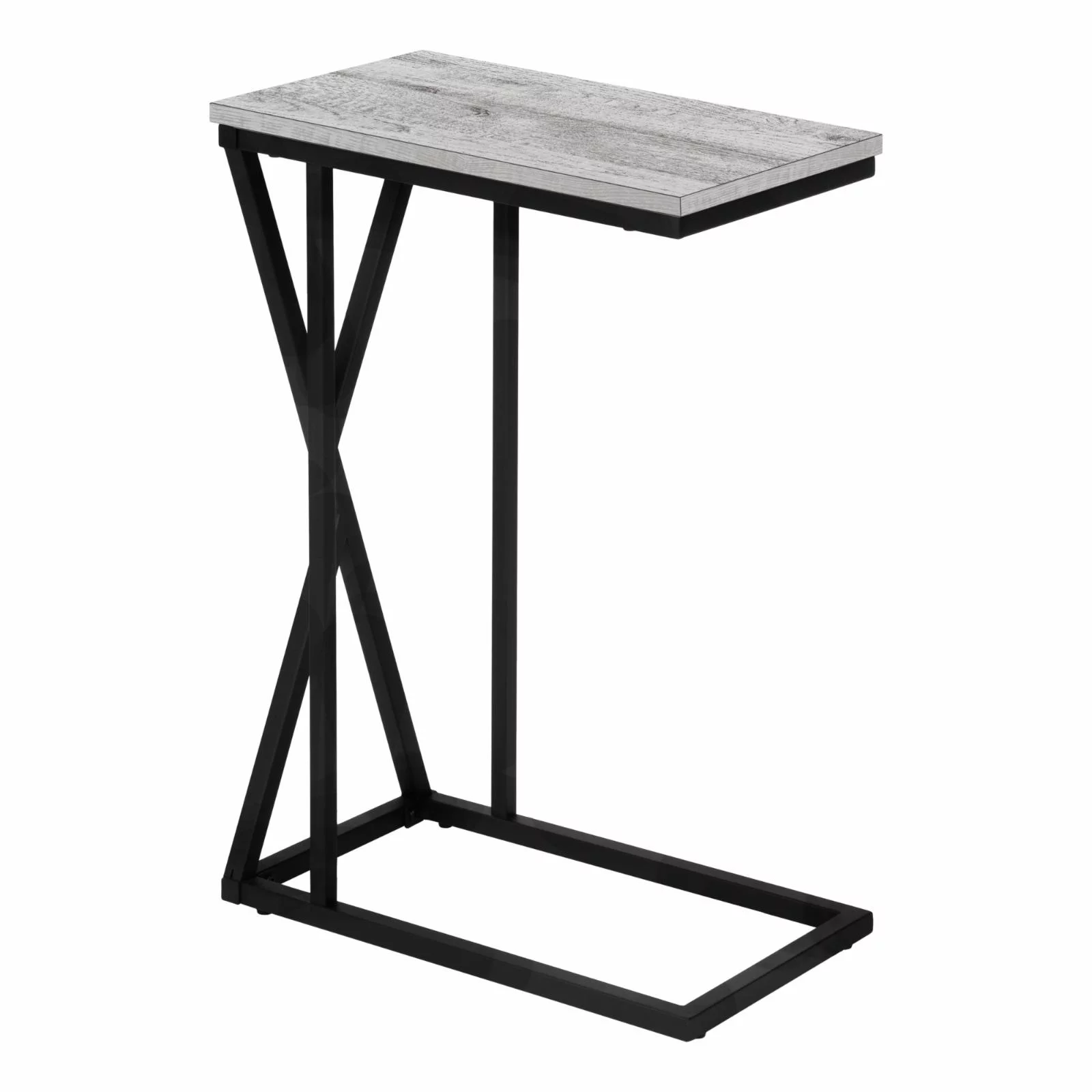 Accent Table C-shaped End Side Snack Living Room Bedroom Metal Grey