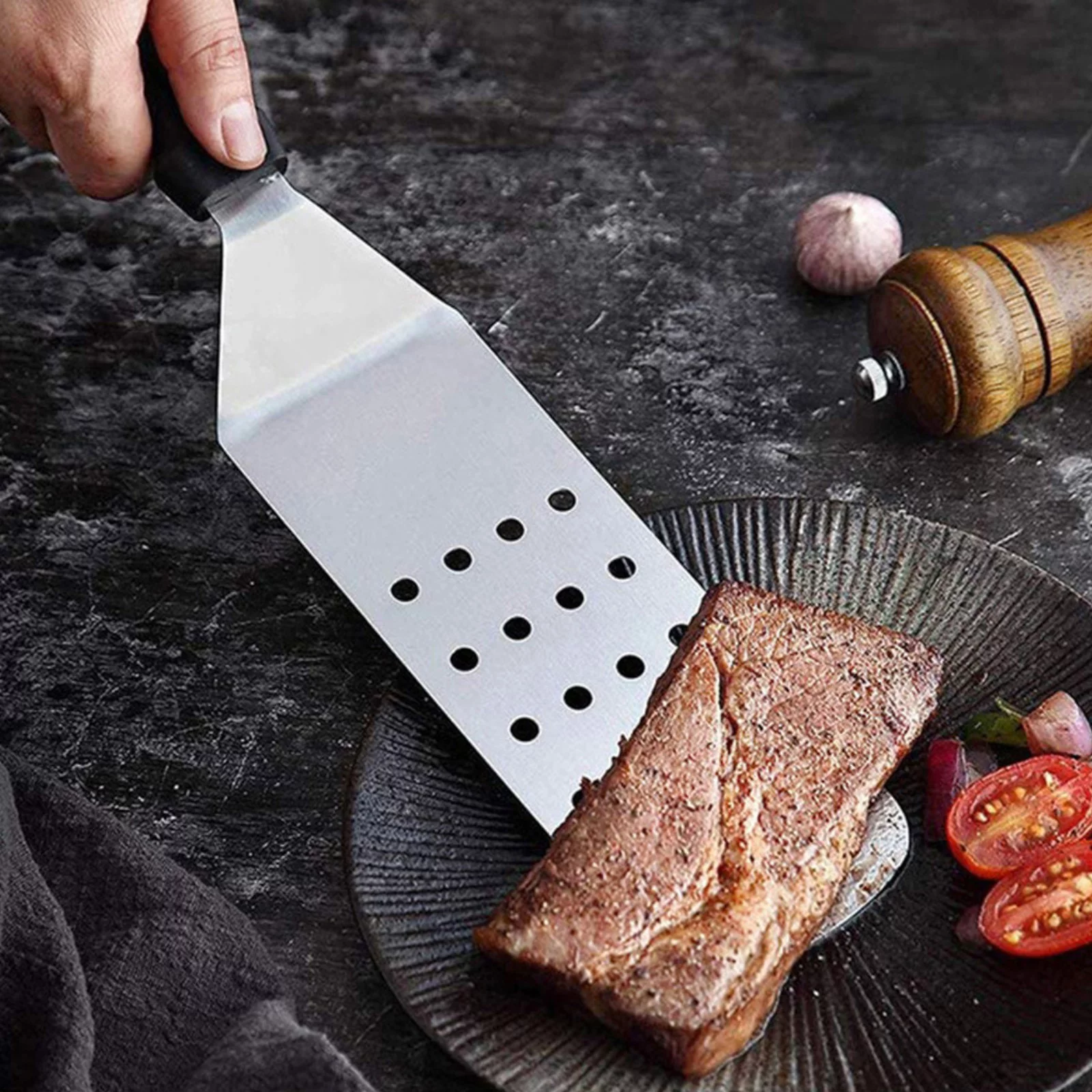 HomChum 34Pcs BBQ Grilling Accessories Barbecue Tools Set, Stainless Steel Grilling Tools with Carry Bag(15 Inch), Grill Tongs for Camping/Backyard Barbecue