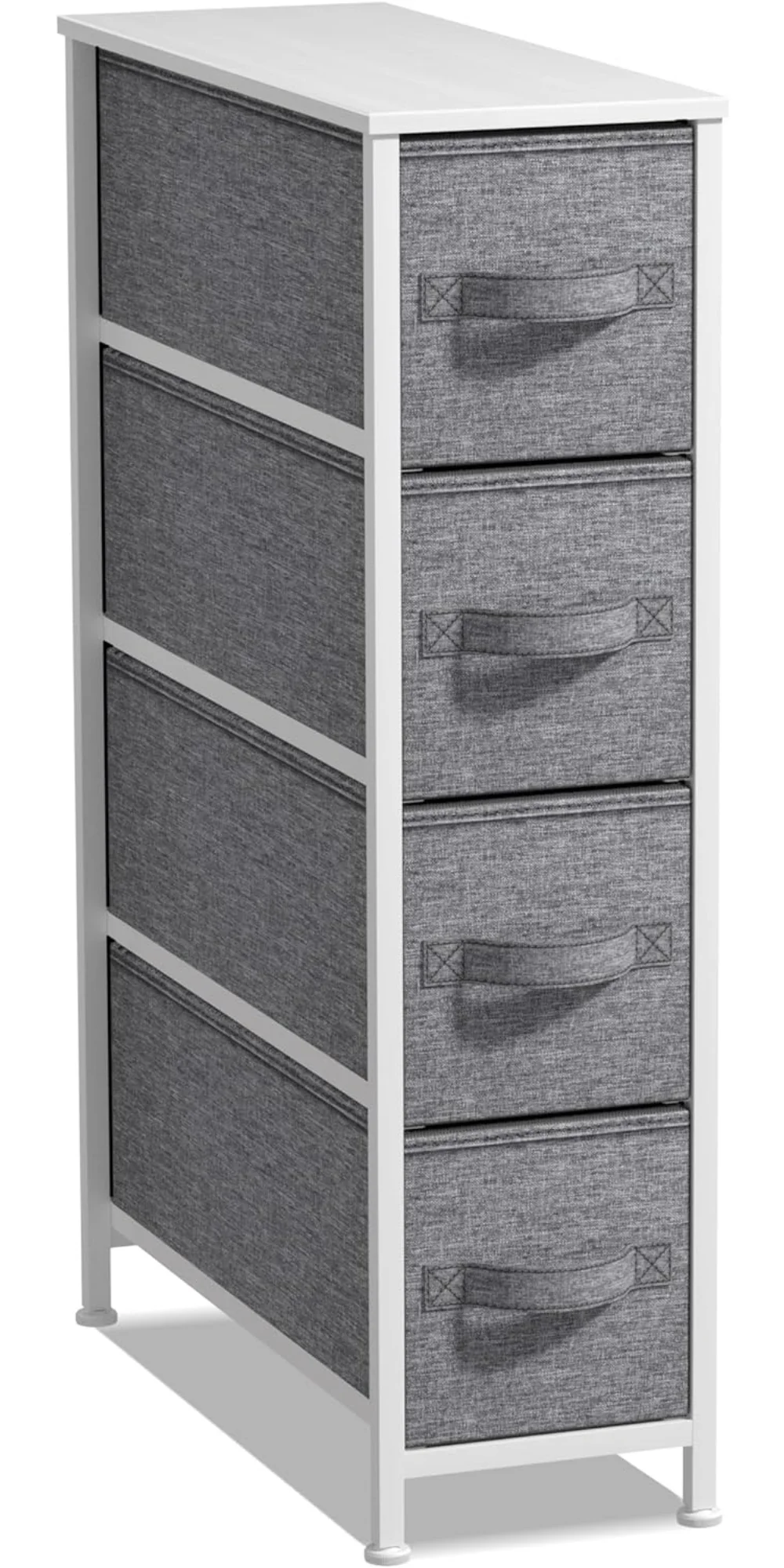 Sorbus Narrow 4-Drawer Dresser: Compact Storage for Children and Adults in Bedrooms, Bathrooms, and Laundry (White)