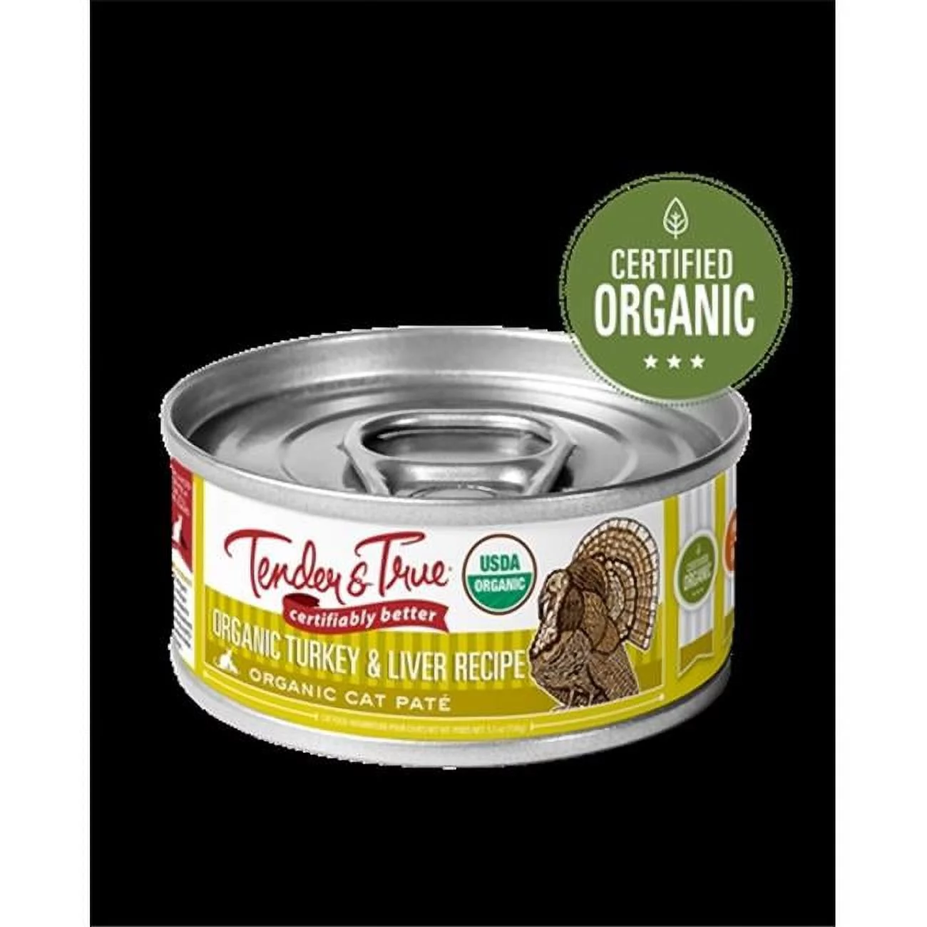 Tender & True 00339749 5.5 oz Organic Cat Food Wet Turkey Liver - Pack of 24