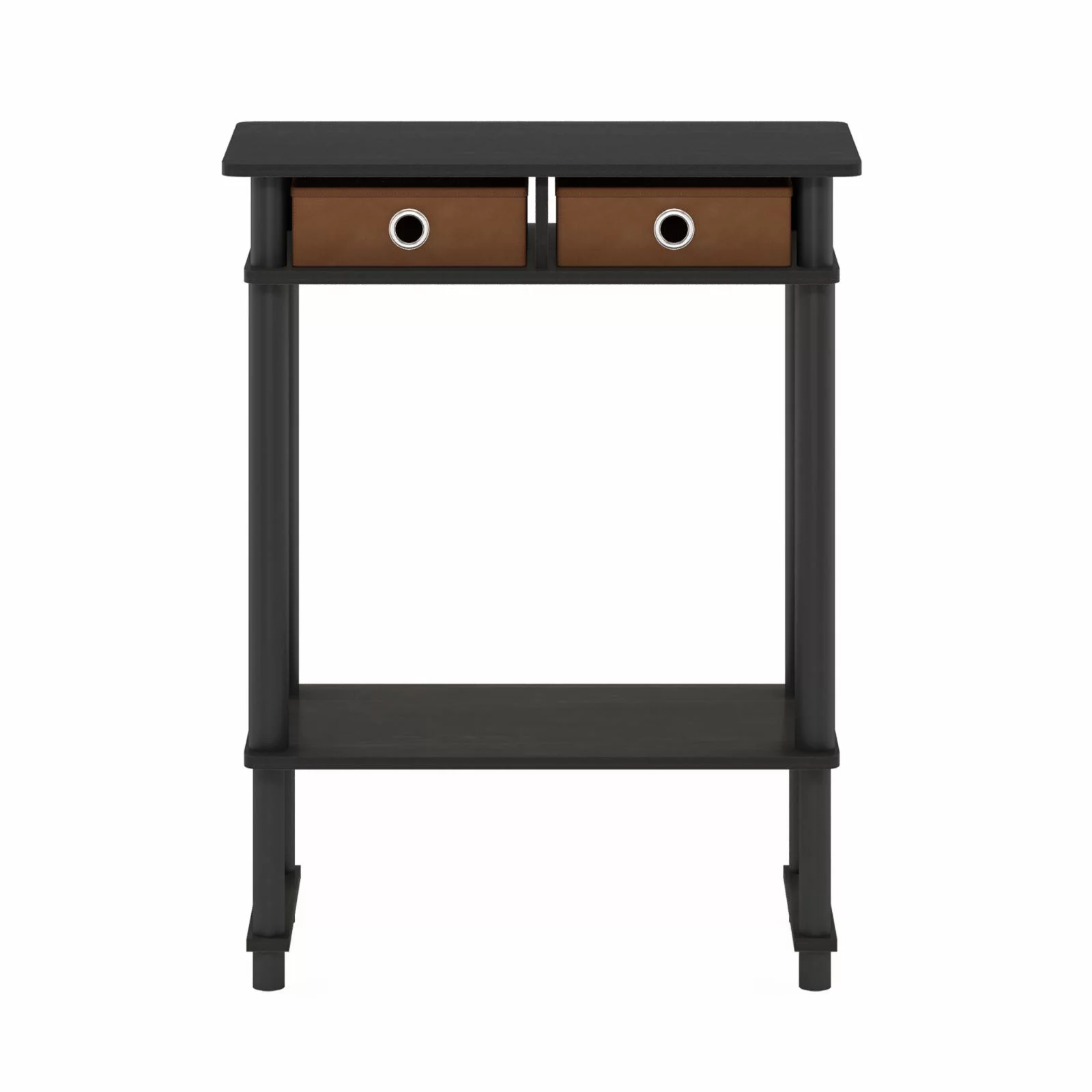 Furinno Turn-N-Tube Tall-Wide Hallway Console Table with Bin, Espresso/Brown