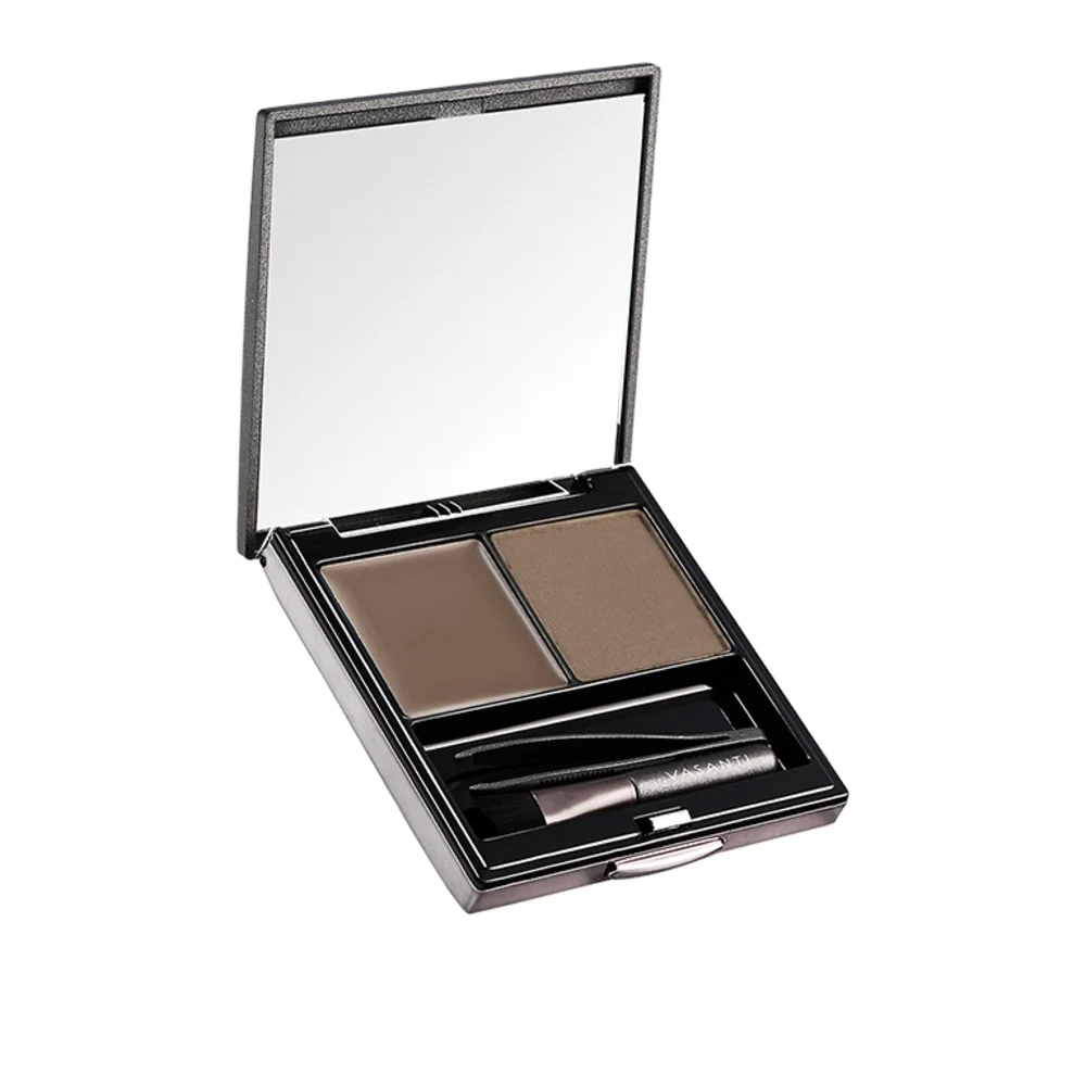 Vasanti Cosmetics Dynamic Brow Duo Kit (Happy Medium) Comes with Mini Eyebrow Grooming Tools