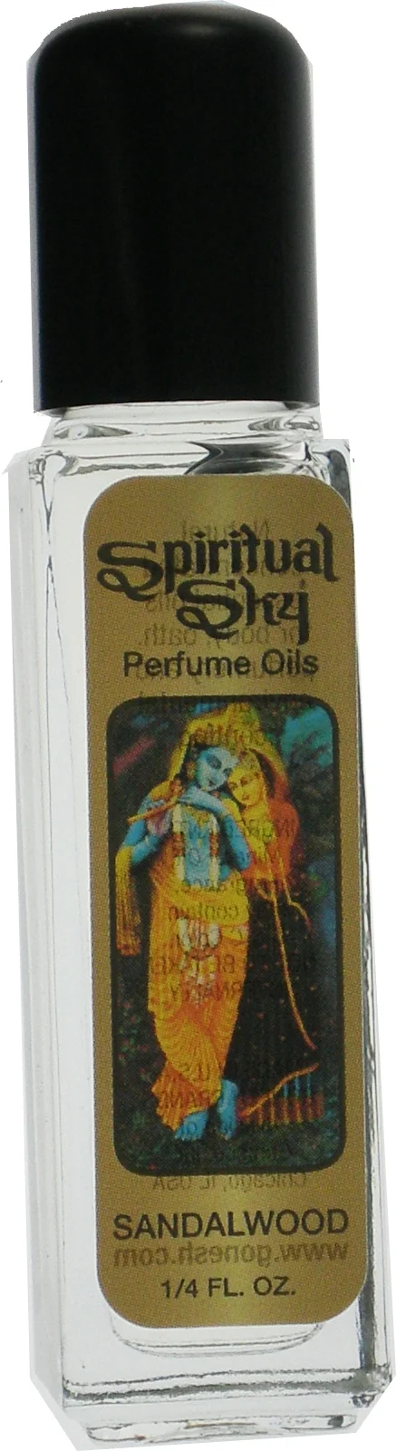 Gonesh Spiritual Sky Sandalwood Scented Perfume Oil [Pack of 4 - Clear - 1/4 oz.]