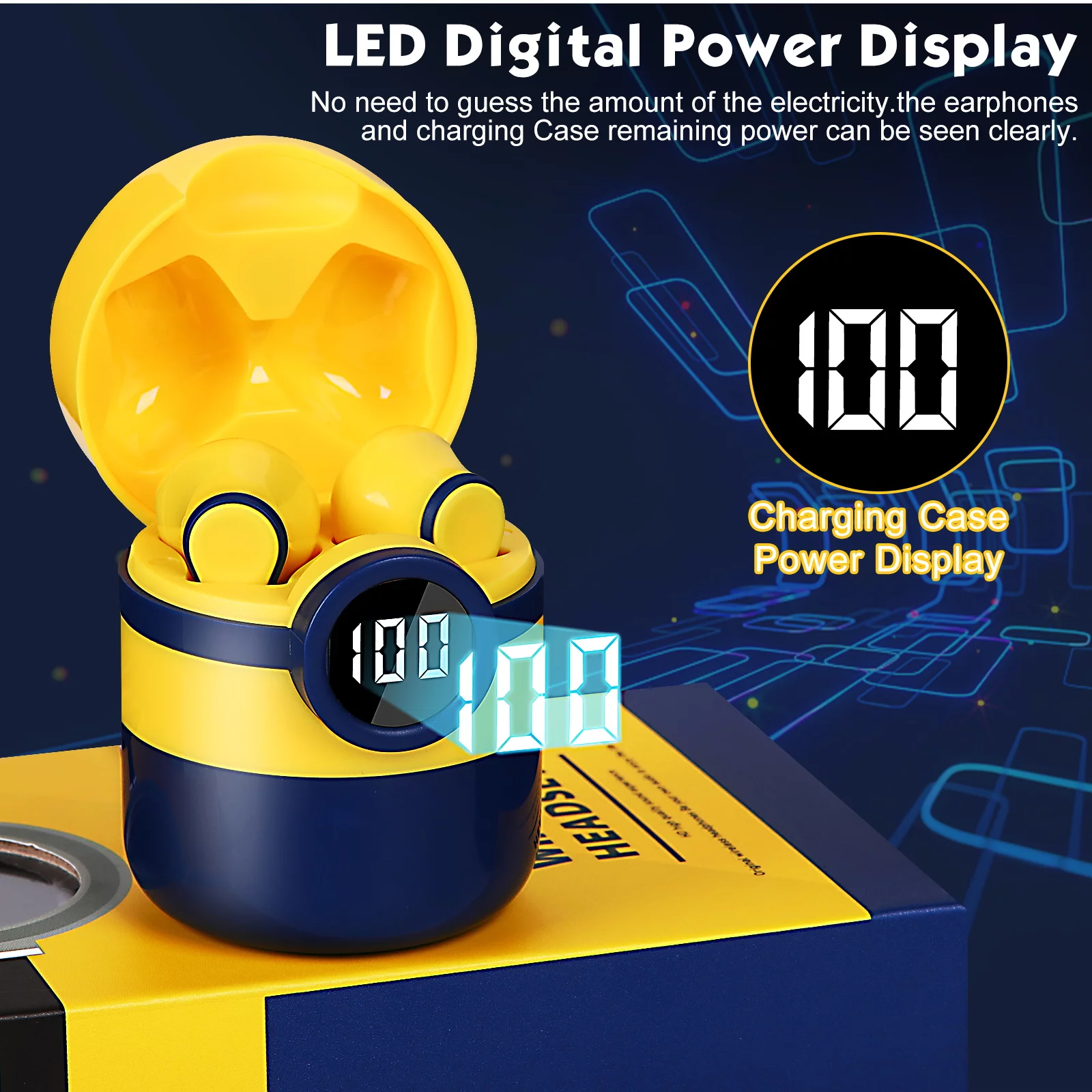 UrbanX Q350 Wireless Earbuds in Ear Bluetooth Headphones For Acer Liquid Z630S with Microphone & Digital Display IPX7 Waterproof Deep Bass Bluetooth Earbuds for Sports Work & Music.