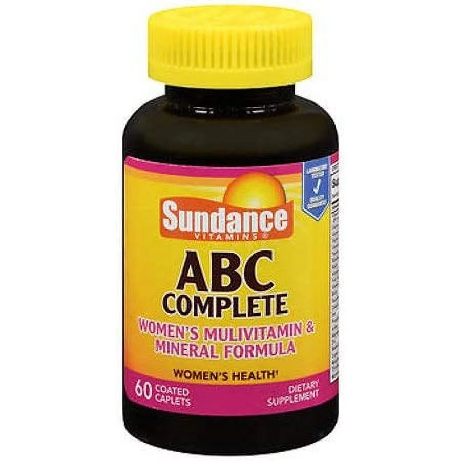 Sundance ABC Complete Women's Multivitamin & Mineral Formula, 60 Coated Caplets Per Bottle, 6 Pack