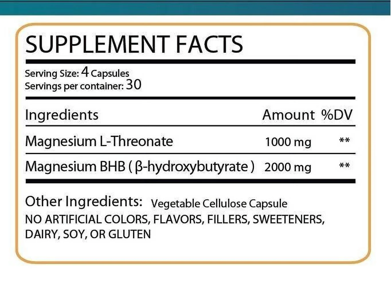 Magnesium Threonate 1000Mg & Magnesium BHB 2000Mg - 120 Capsules