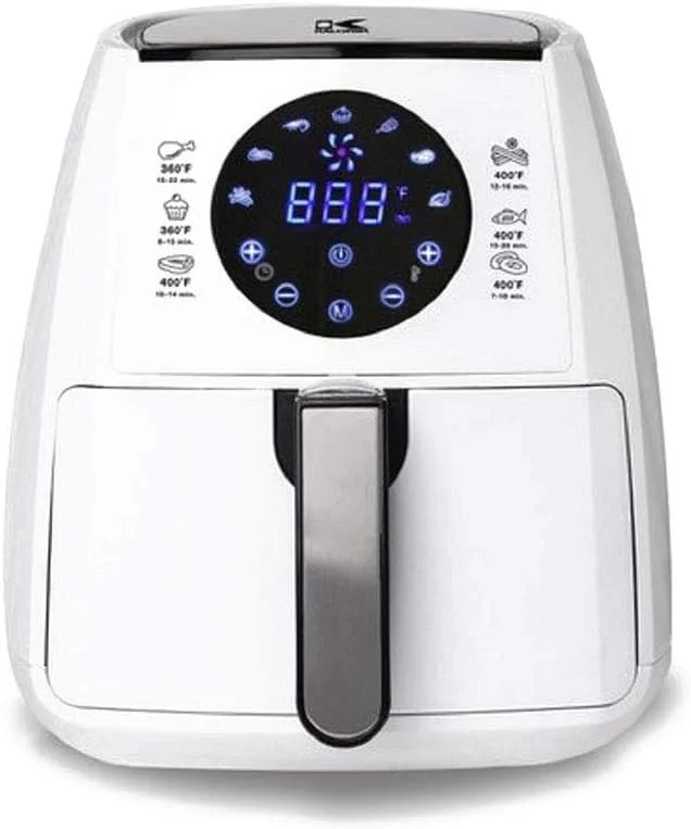 Kalorik 3.2 Quart Digital Air Fryer with Dual Layer Rack, White