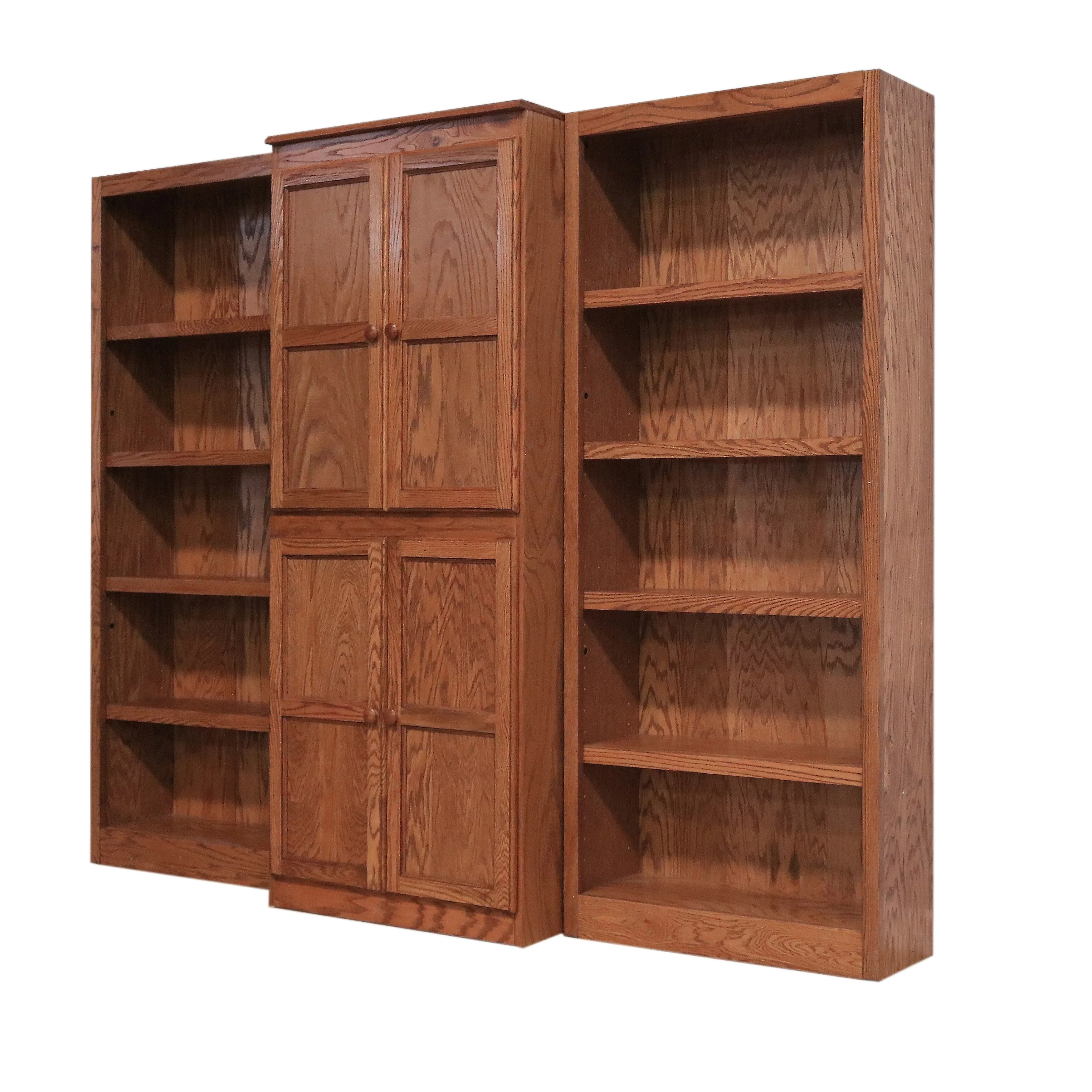Concepts in Wood WKT3072 3-Piece Wall and Storage System, 15 Shelves Oak Oak Finish