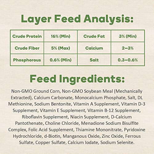 Prairie's Choice Non-GMO Backyard Chicken Feed - Layer Formula, 25lbs