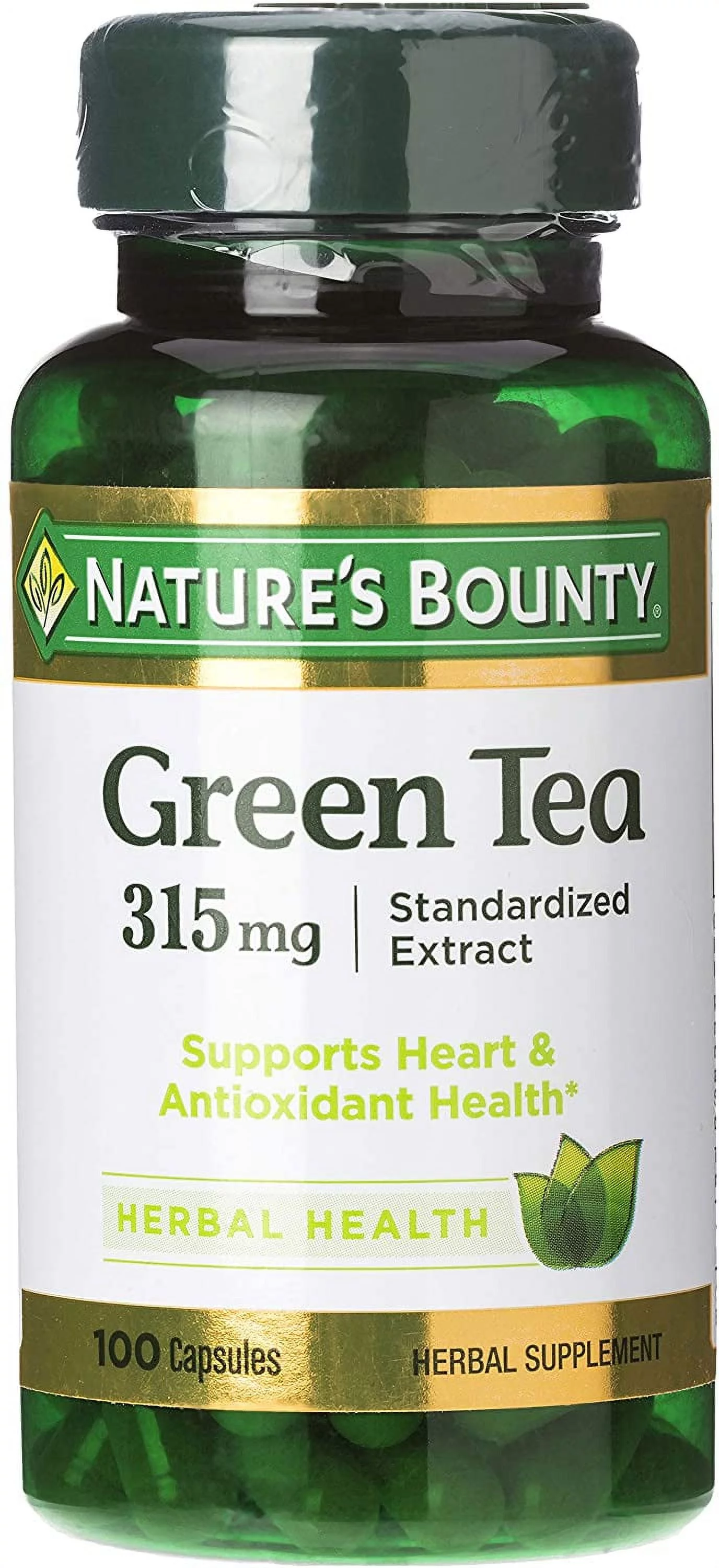 Nature's Bounty Green Tea Extract Capsules, 315 Mg, 100 Ct (4 pack)