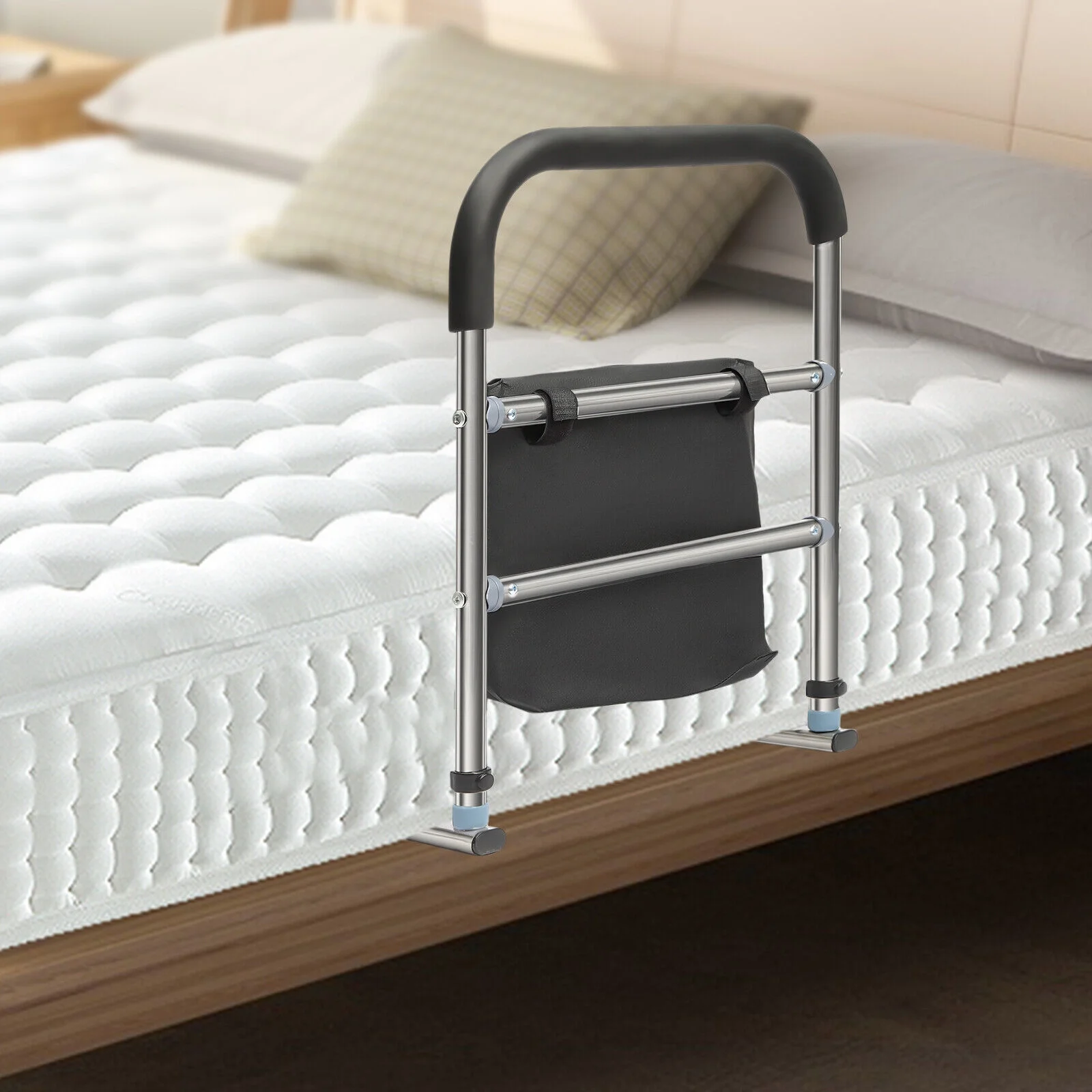 Stainless Steel Bed Rails for Seniors Elderly Parents Adults Bed Side Rai Black
