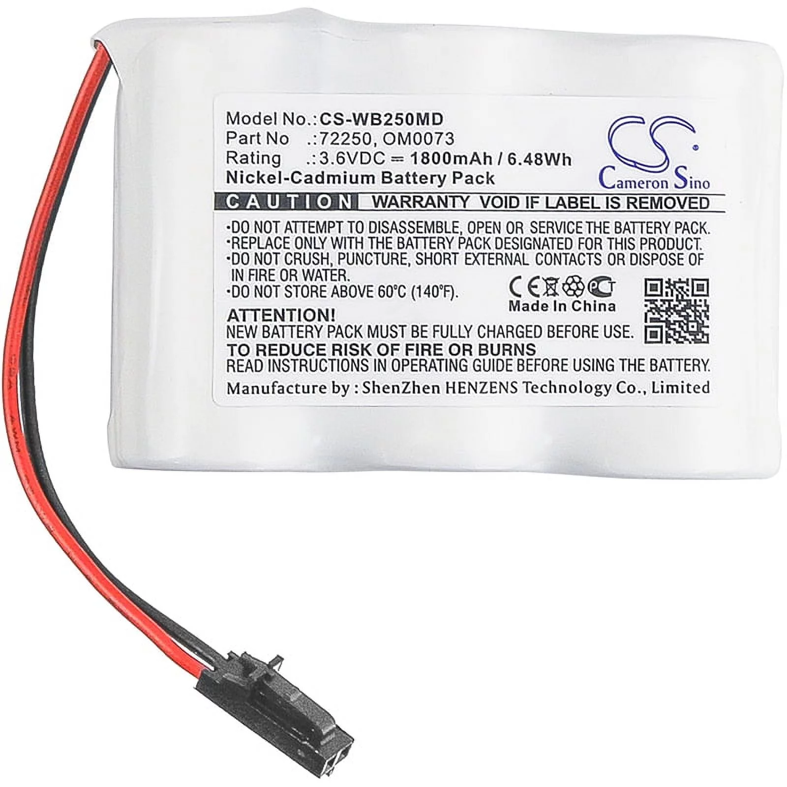 Replacement Battery For Welch-Allyn 3.6V 1800mAh / 6.48Wh Medical Battery