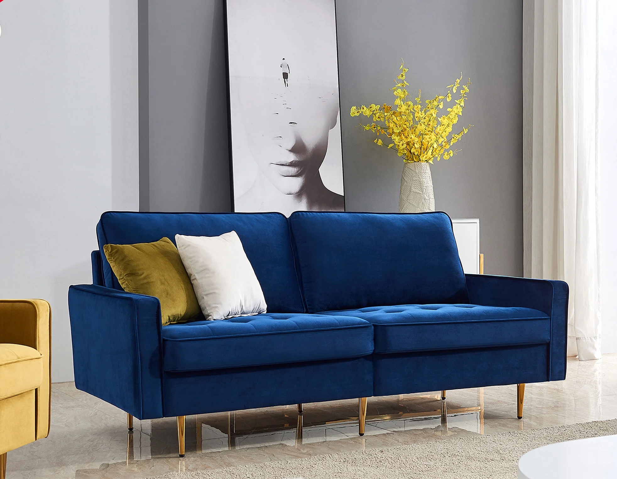 Modern Velvet Fabric Sofa 71