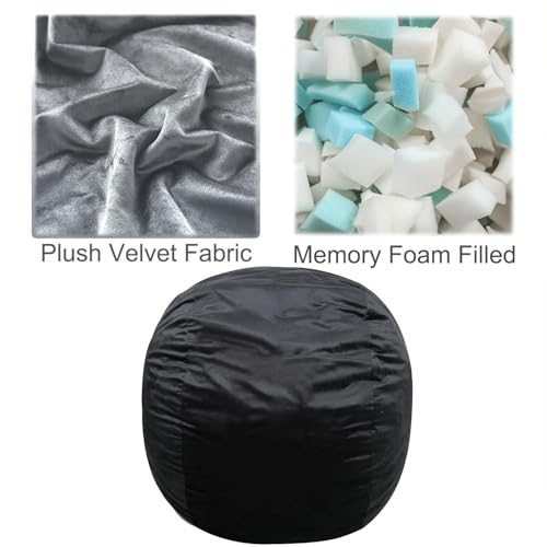 Bean Bag Chairs, Memory Foam Stuffing Bean Bag Chair for Adults/Teens/Kids, Velvet Lazy Sofa Furniture with Removable High-Rebound Memory Foam for Living Room Bedroom College Dorm