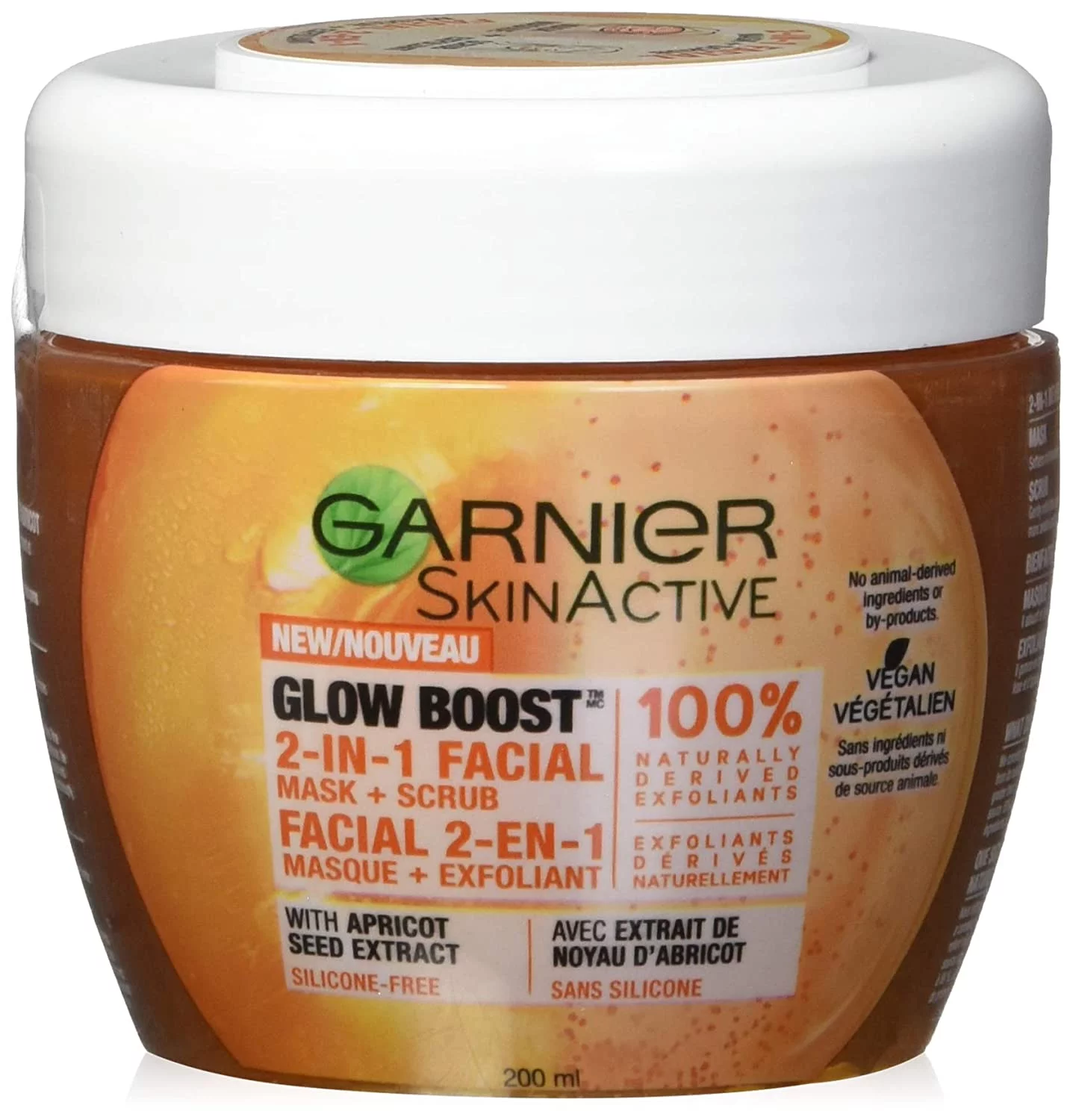Pack of (4) Garnier SkinActive Glow Boost 2-in-1 Facial Mask and Scrub, 6.76 fl oz