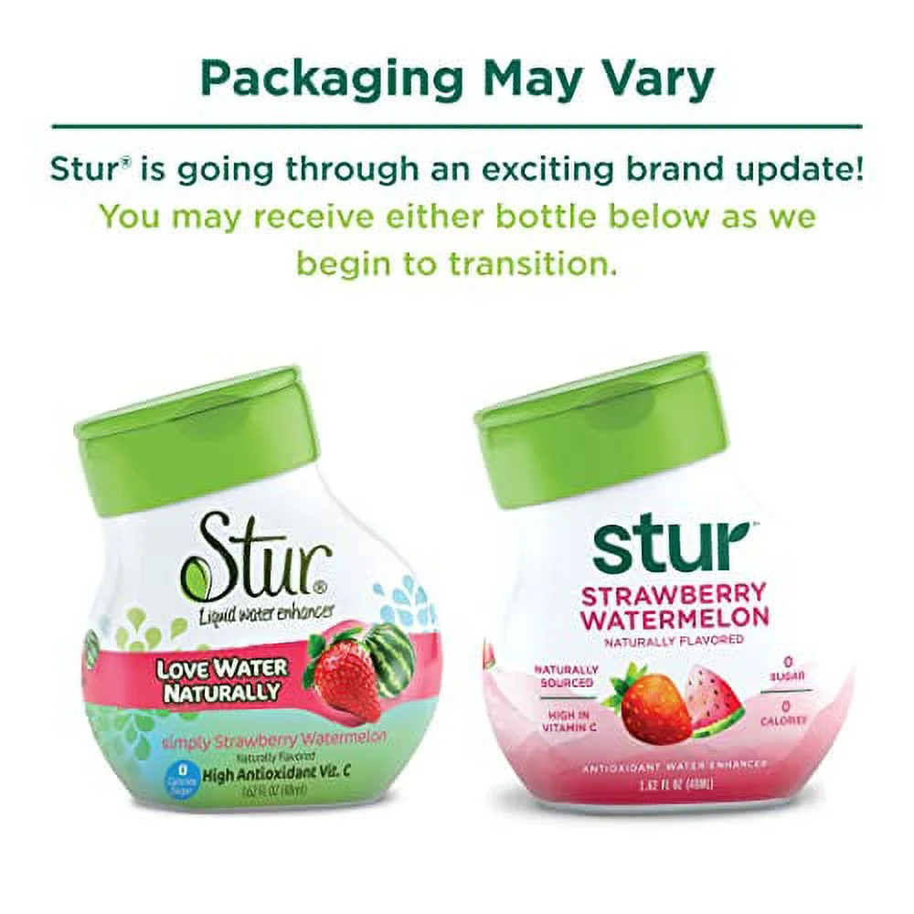 Stur Liquid Water Enhancer | Strawberry Watermelon | Sweetened with Stevia | High in Vitamin C & Antioxidants | Sugar Free | Daily Hydration & Workout Recovery | Zero Calories | Keto | Vegan