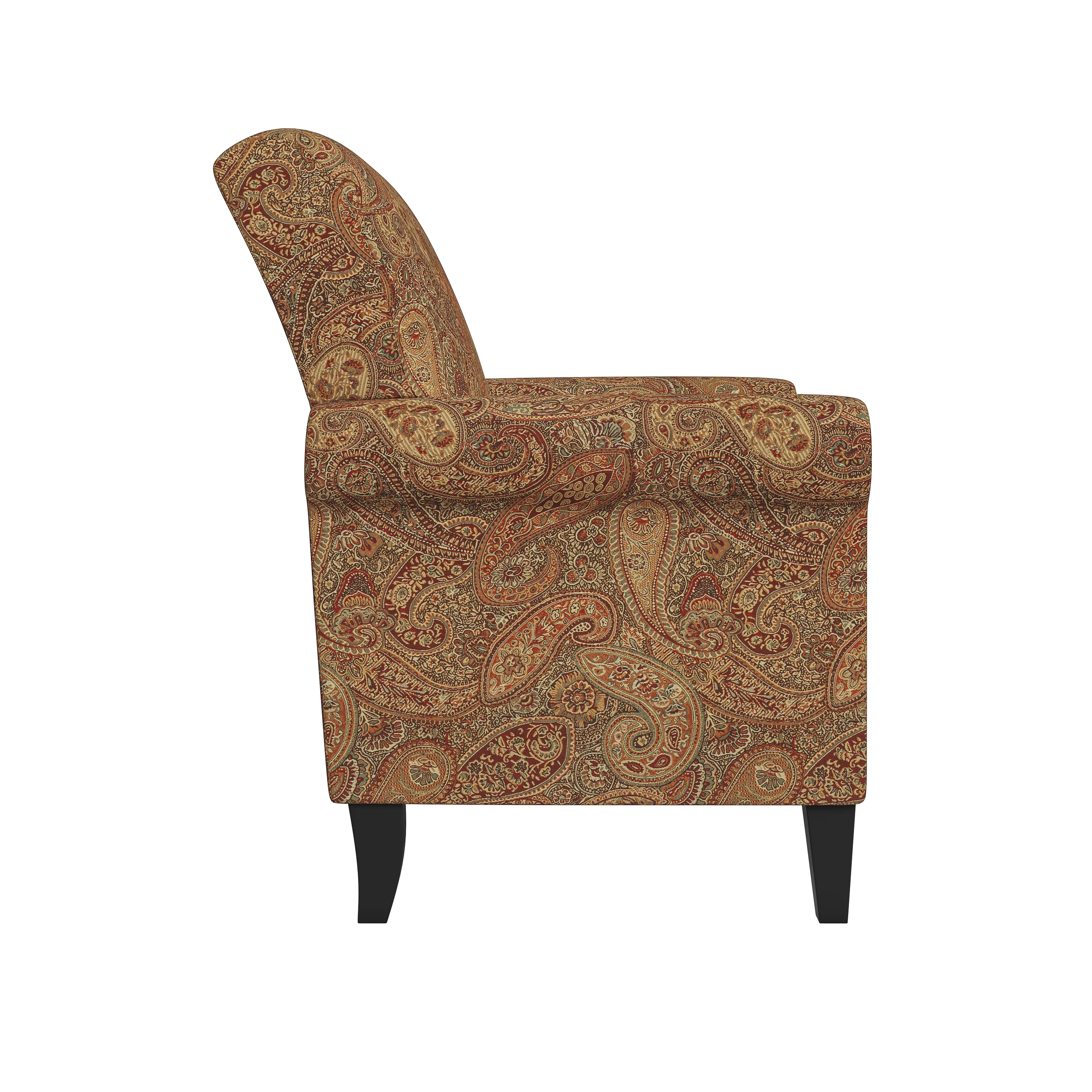 Homesvale Jean Traditional Burgundy Armchair, Paisley Print