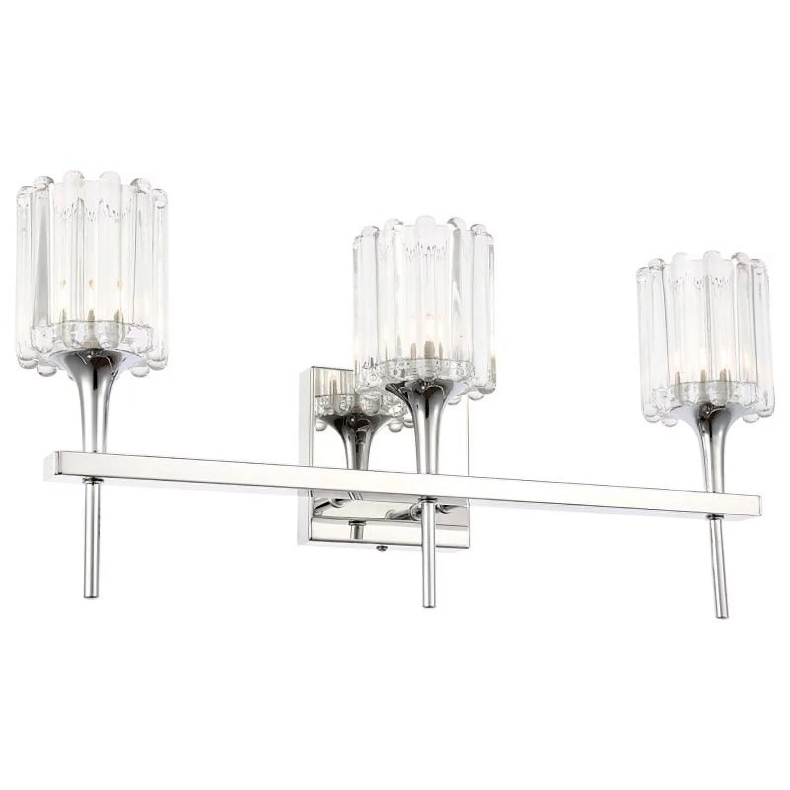 Woodbridge Lighting Regent Park 3Lt Glass Bath Light in Chrome/Petite Swizzle