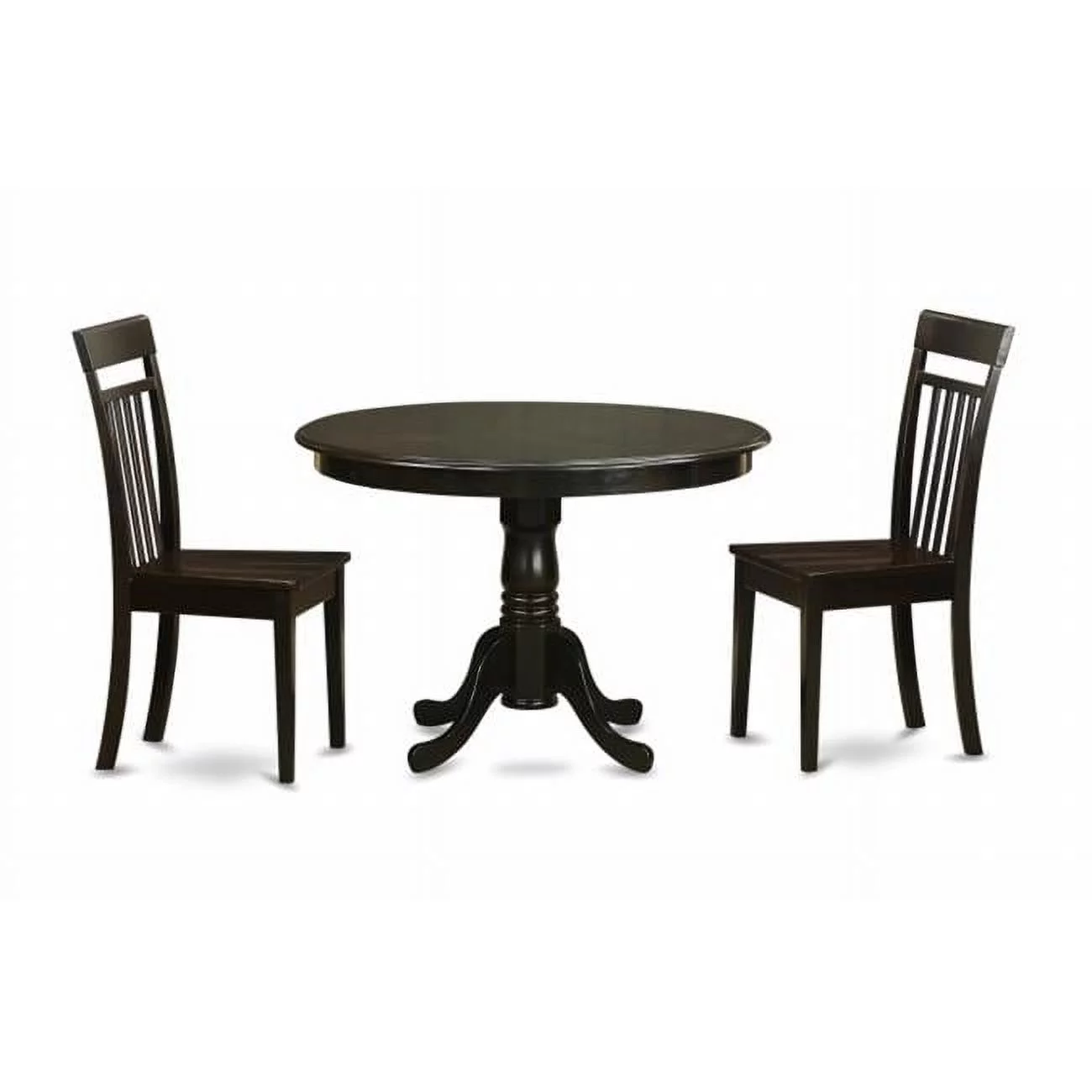 East West Furniture  3 Piece Kitchen Table Set-Small Table and 2 Kitchen Chairs - Cappuccino