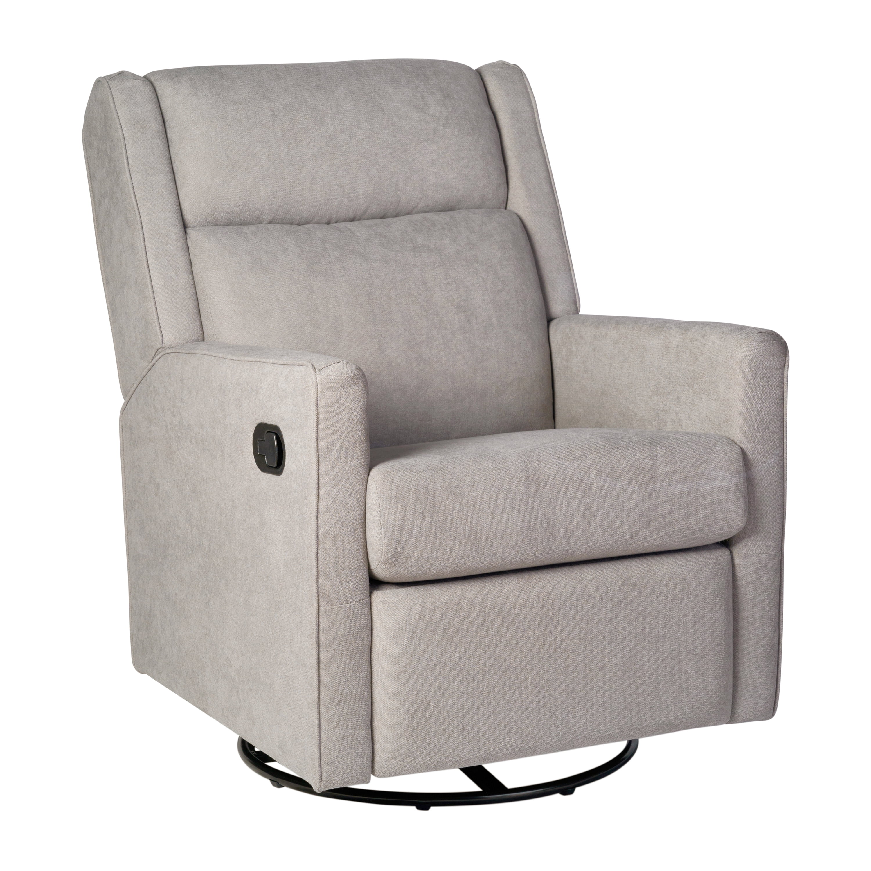 Merrick Lane 3-in-1 Traditional Manual Recliner Rocker Swivel Glider Chair in Light Gray