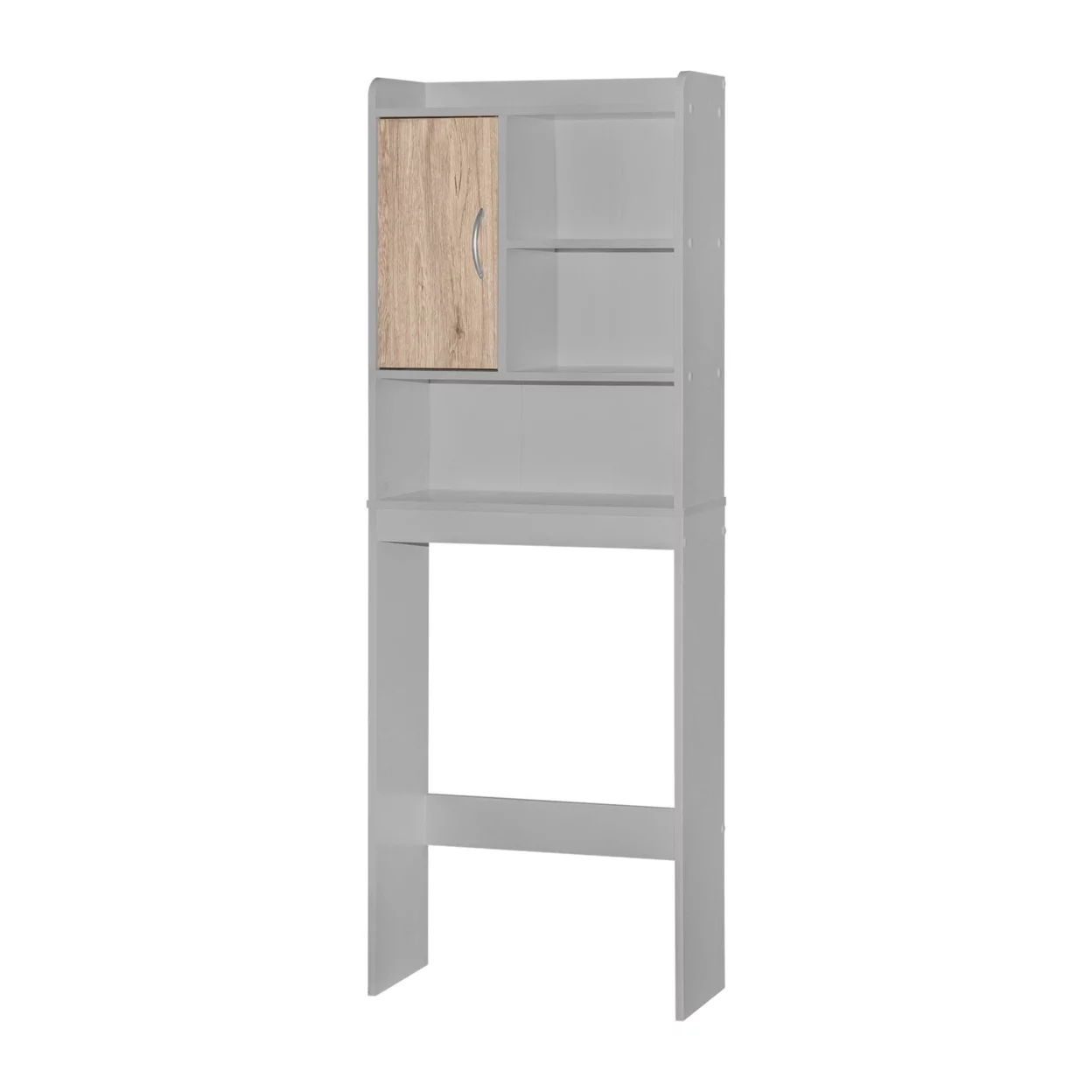 Ace Over-the-Toilet Storage Cabinet in Light Gray & Natural Oak
