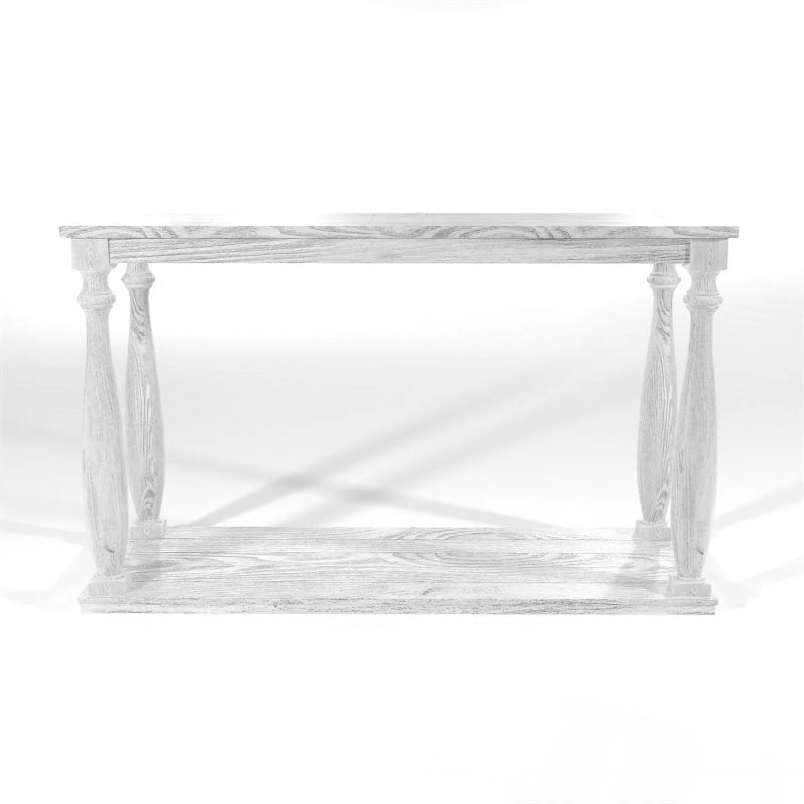 Furniture of America Lynton Rustic Wood Open Shelf Sofa Table in Antique White