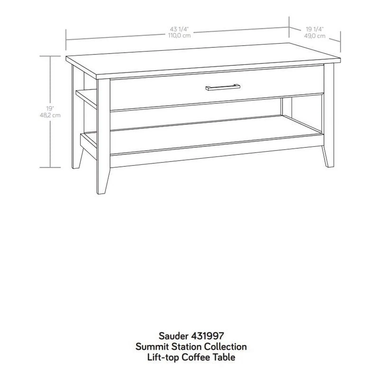Pemberly Row Engineered Wood Lift-Top Coffee Table in Glacier Oak