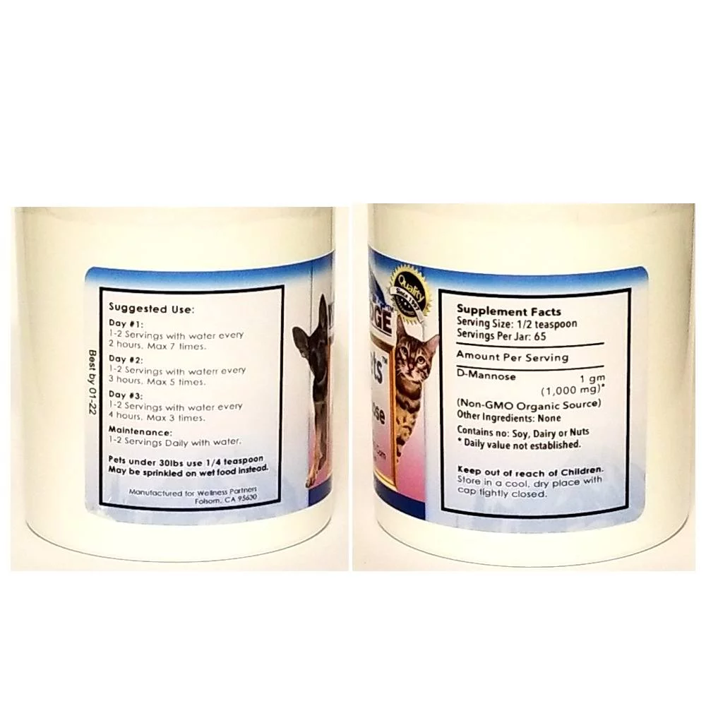 UTI Pets 100% Pure D-Mannose Powder by Wellness Edge