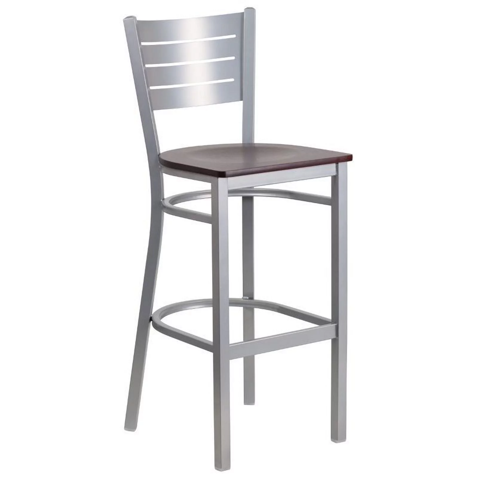 Home Square Bar Stool in Mahogany and Silver Finish - Set of 3