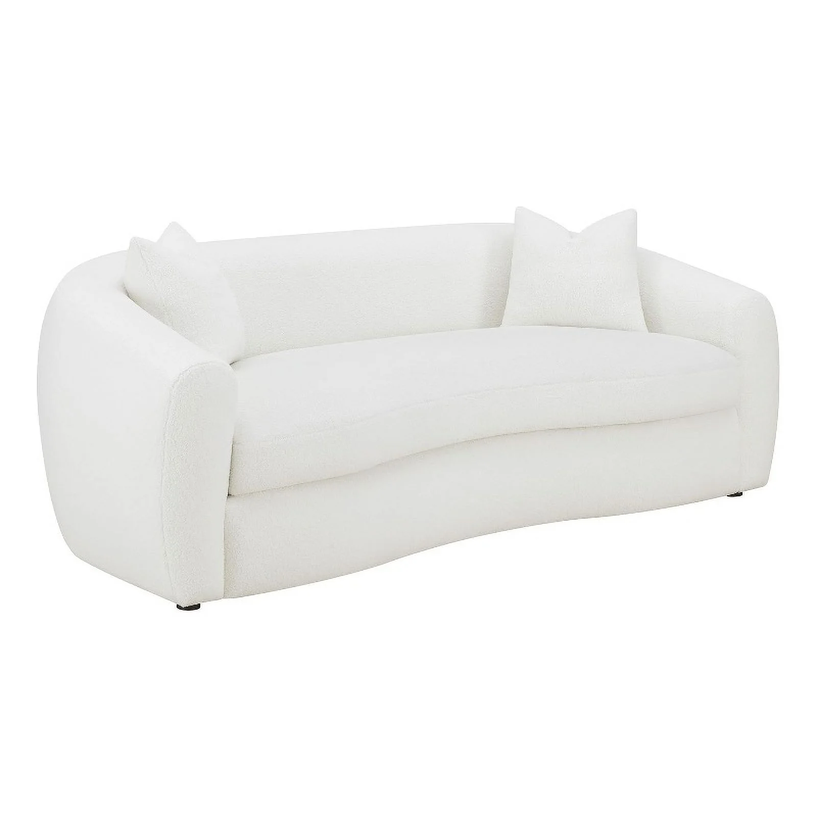 Pemberly Row Modern Fabric Upholstered Tight Back Sofa White