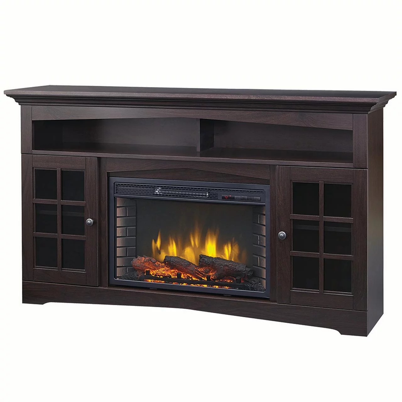 Muskoka Huntley 59 in. Rustic Wood Media Electric Fireplace Espresso