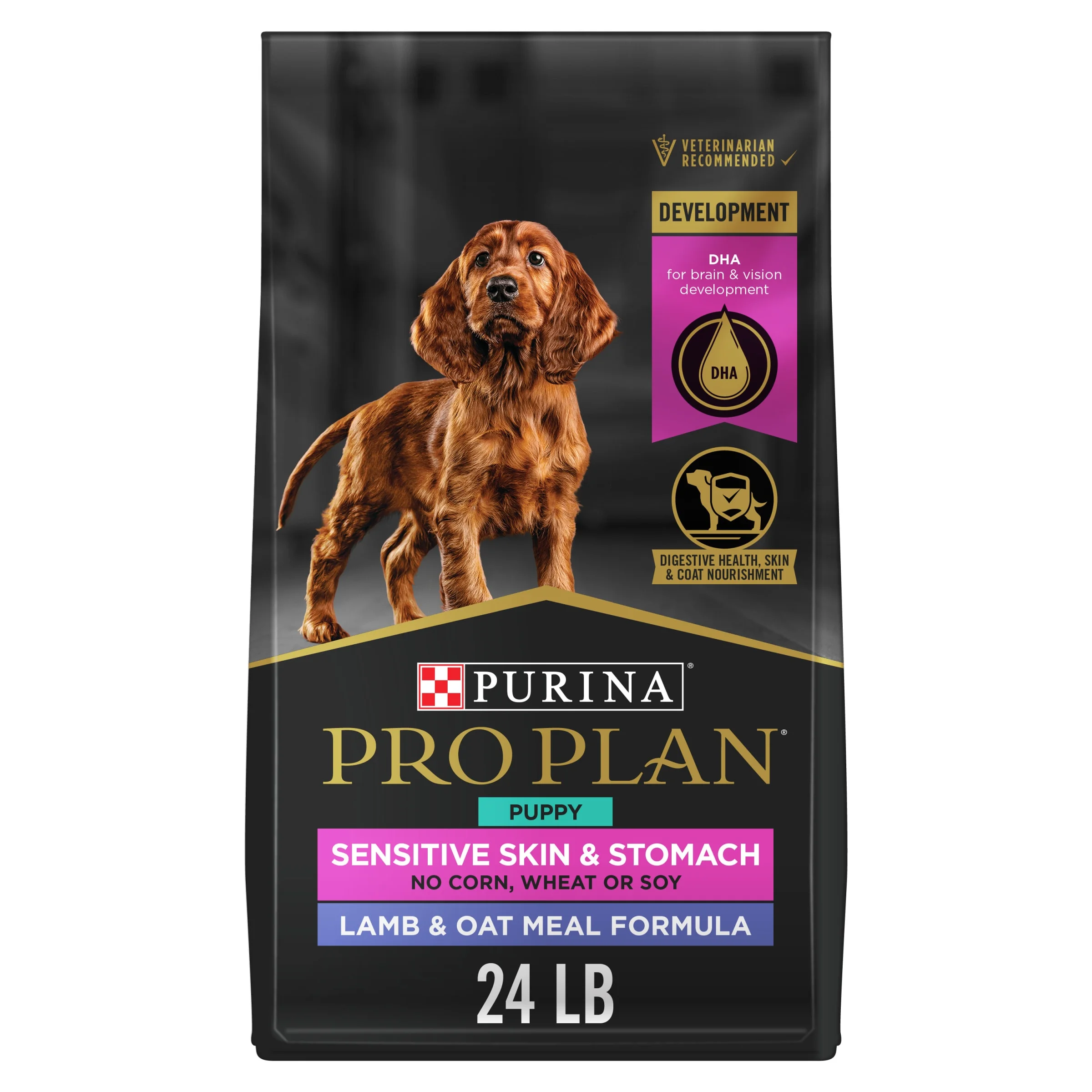 Purina Pro Plan Sensitive Skin and Stomach Puppy Food Lamb and Oat Meal Formula - 24 lb. Bag