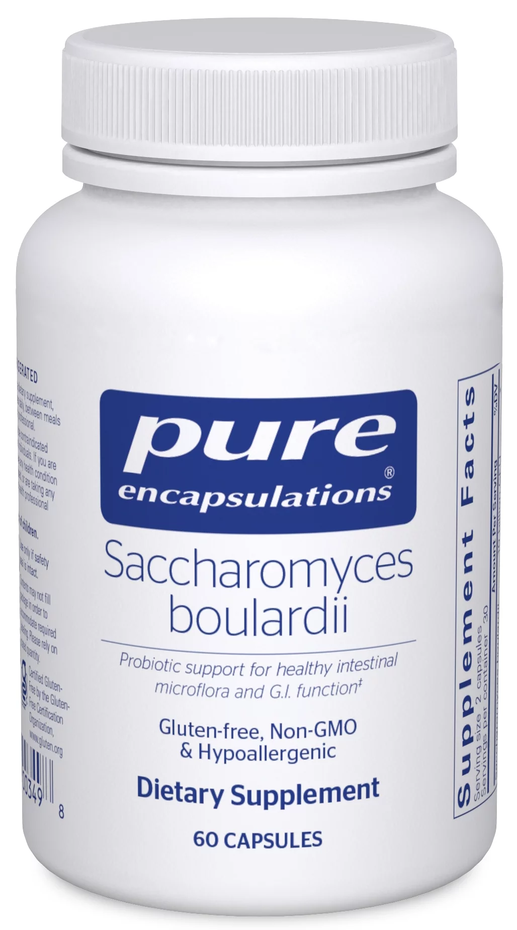 Pure Encapsulations Saccharomyces Boulardii | Natural Probiotic to Balance Intestinal Flora | 60 Capsules