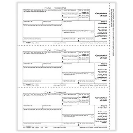 1099-C, 3-Up, Copy C Creditor (Cancellation of Debt), IRS Approved 150/Pk